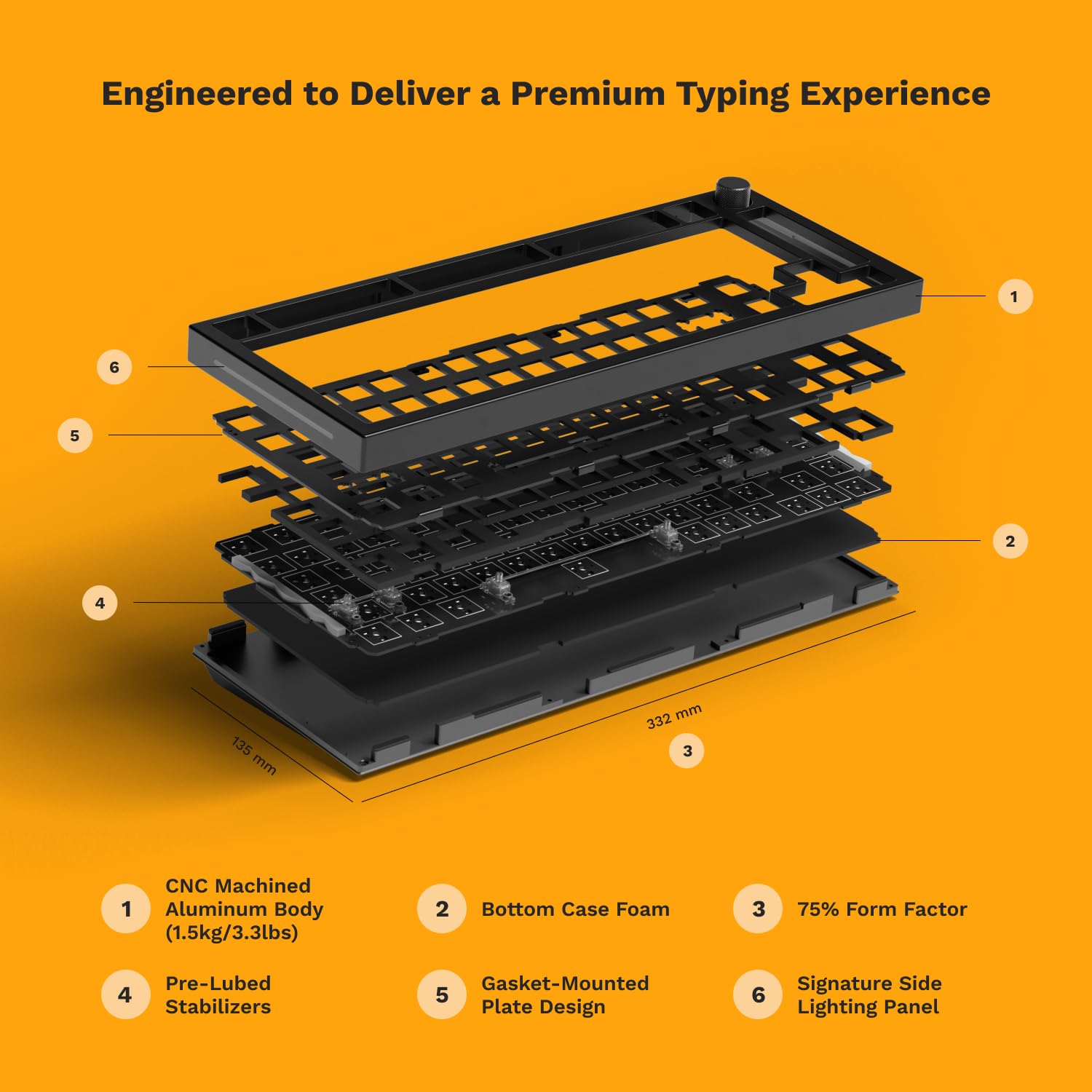 Foto 5 pulgar | Teclado Mecánico Para Juegos Glorious Gmmk Pro 75% Tkl - Venta Internacional.