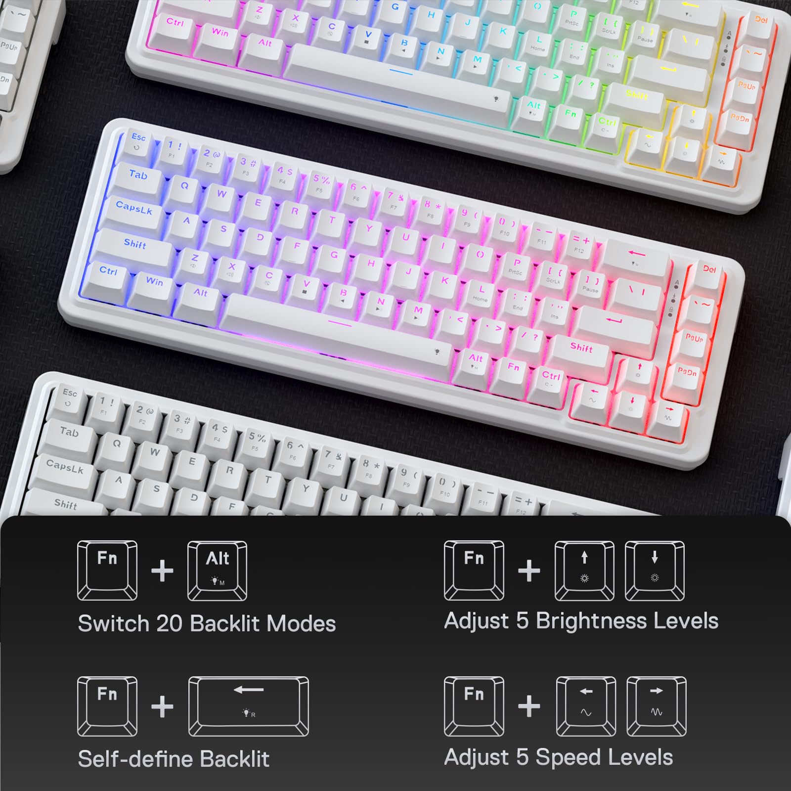 Foto 8 pulgar | Teclado Gaming Redragon K709 65% Con Junta Cableada Rgb 68 Teclas - Venta Internacional.