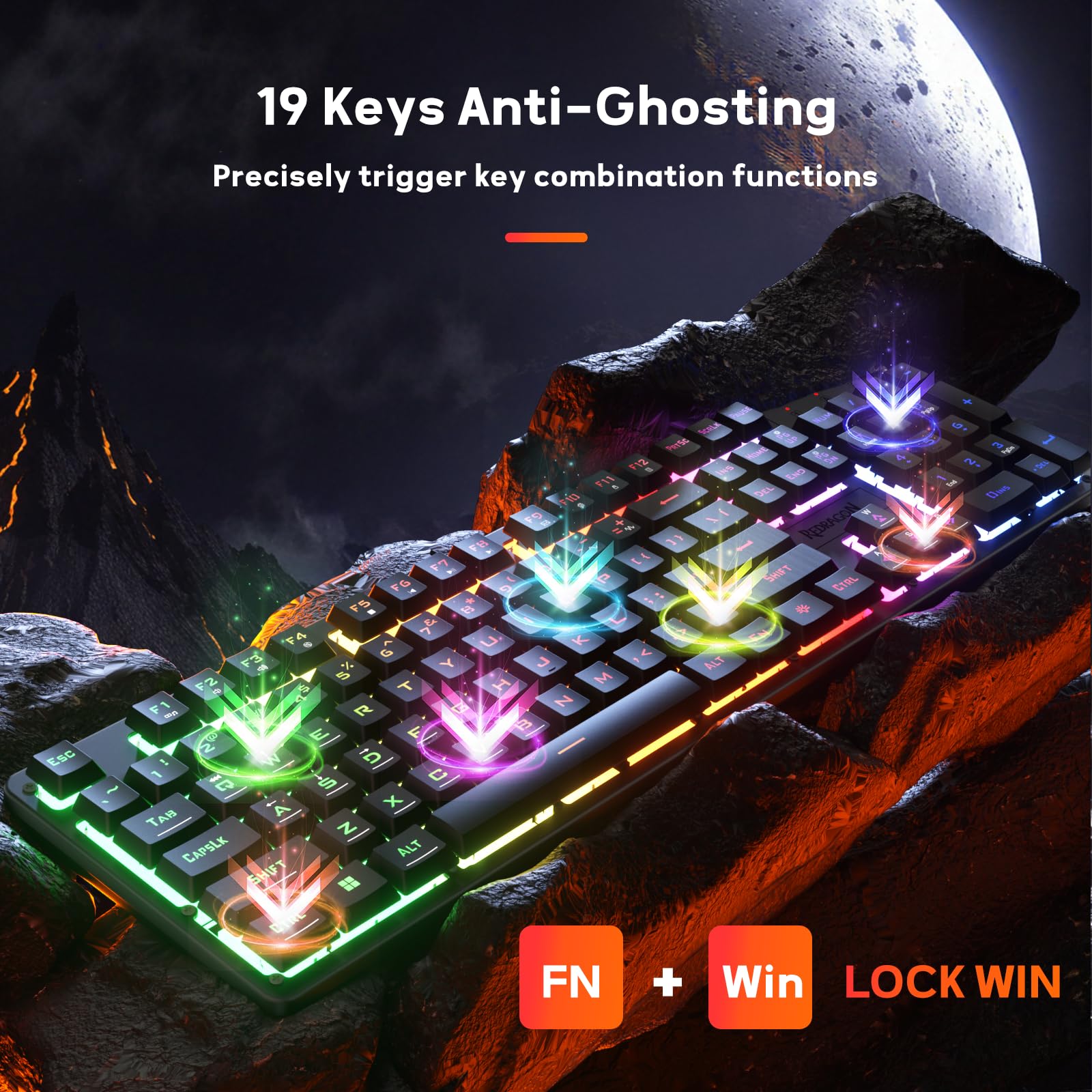 Foto 6 pulgar | Teclado Para Juegos Redragon K521 Upgrade Rainbow Led 104 Teclas - Venta Internacional.