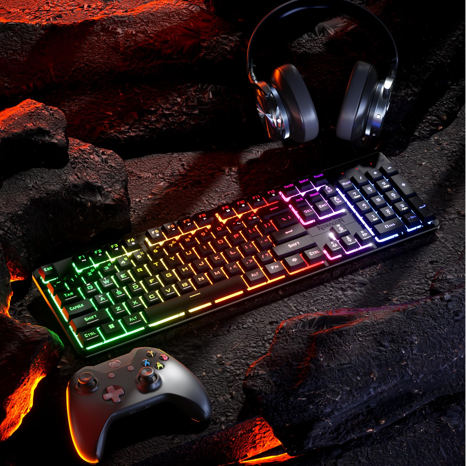 Foto 8 pulgar | Teclado Para Juegos Redragon K521 Upgrade Rainbow Led 104 Teclas - Venta Internacional.