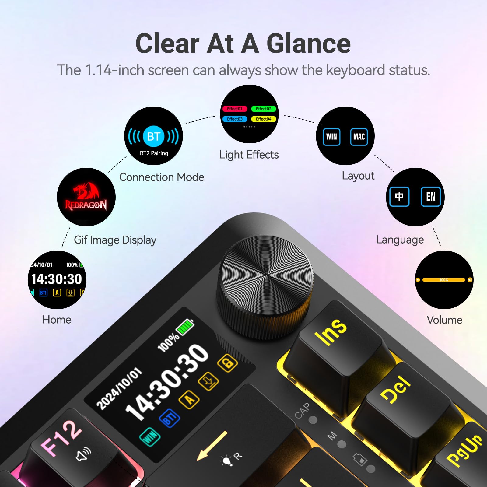 Foto 2 | Teclado Mecánico Inalámbrico Redragon K708 Pro Gasket Rgb - Venta Internacional.