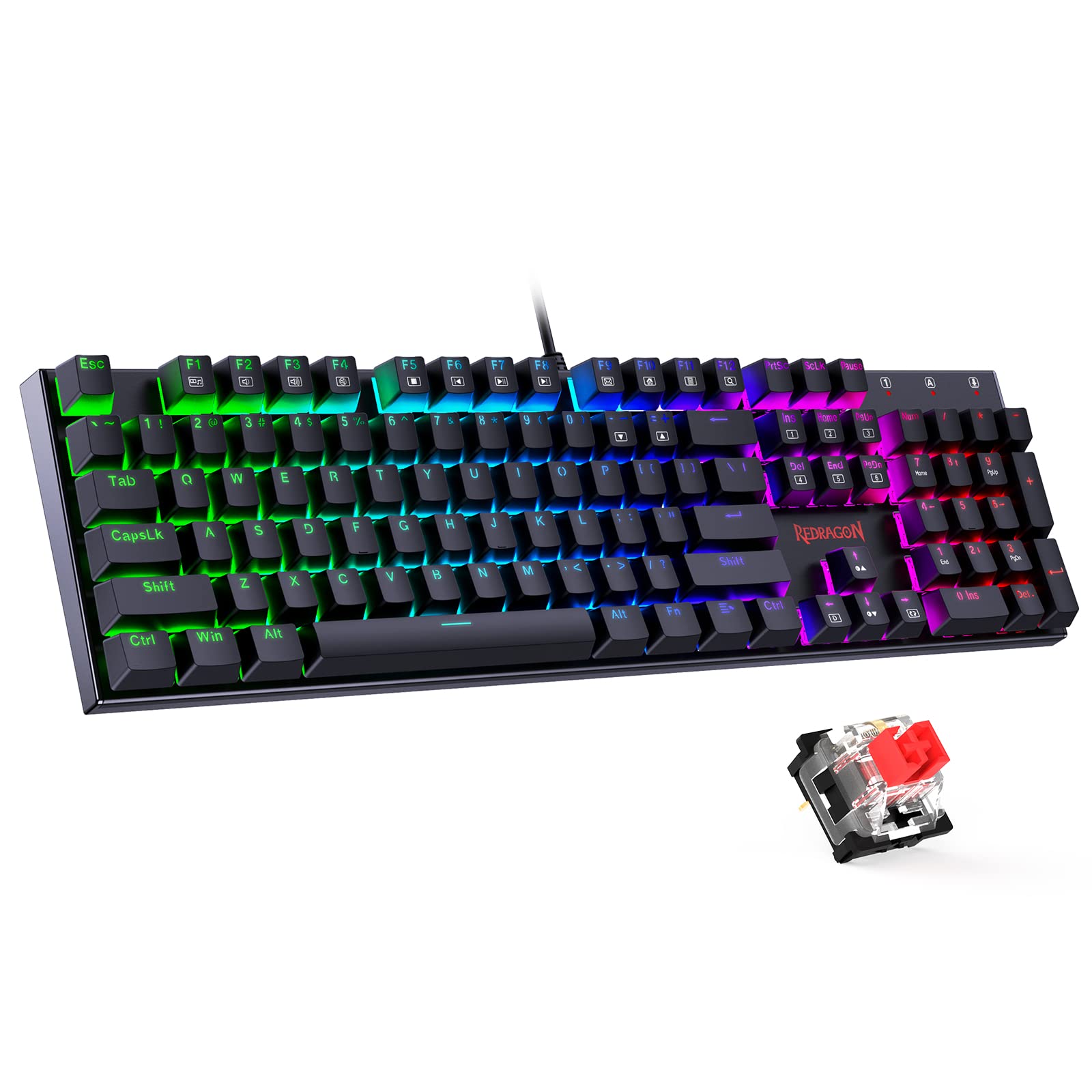 Foto 2 pulgar | Teclado Mecánico Para Juegos Redragon K565 Rgb Retroiluminado Negro - Venta Internacional.