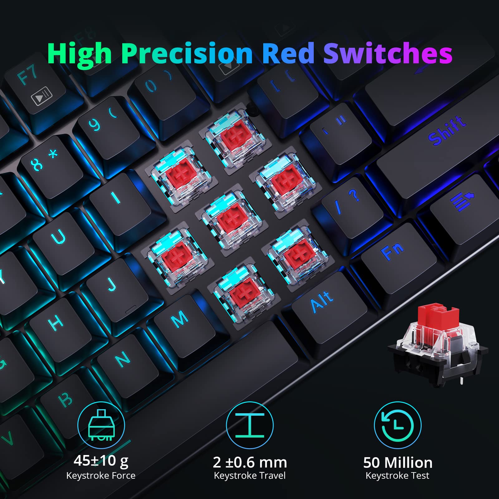 Foto 3 pulgar | Teclado Mecánico Para Juegos Redragon K565 Rgb Retroiluminado Negro - Venta Internacional.