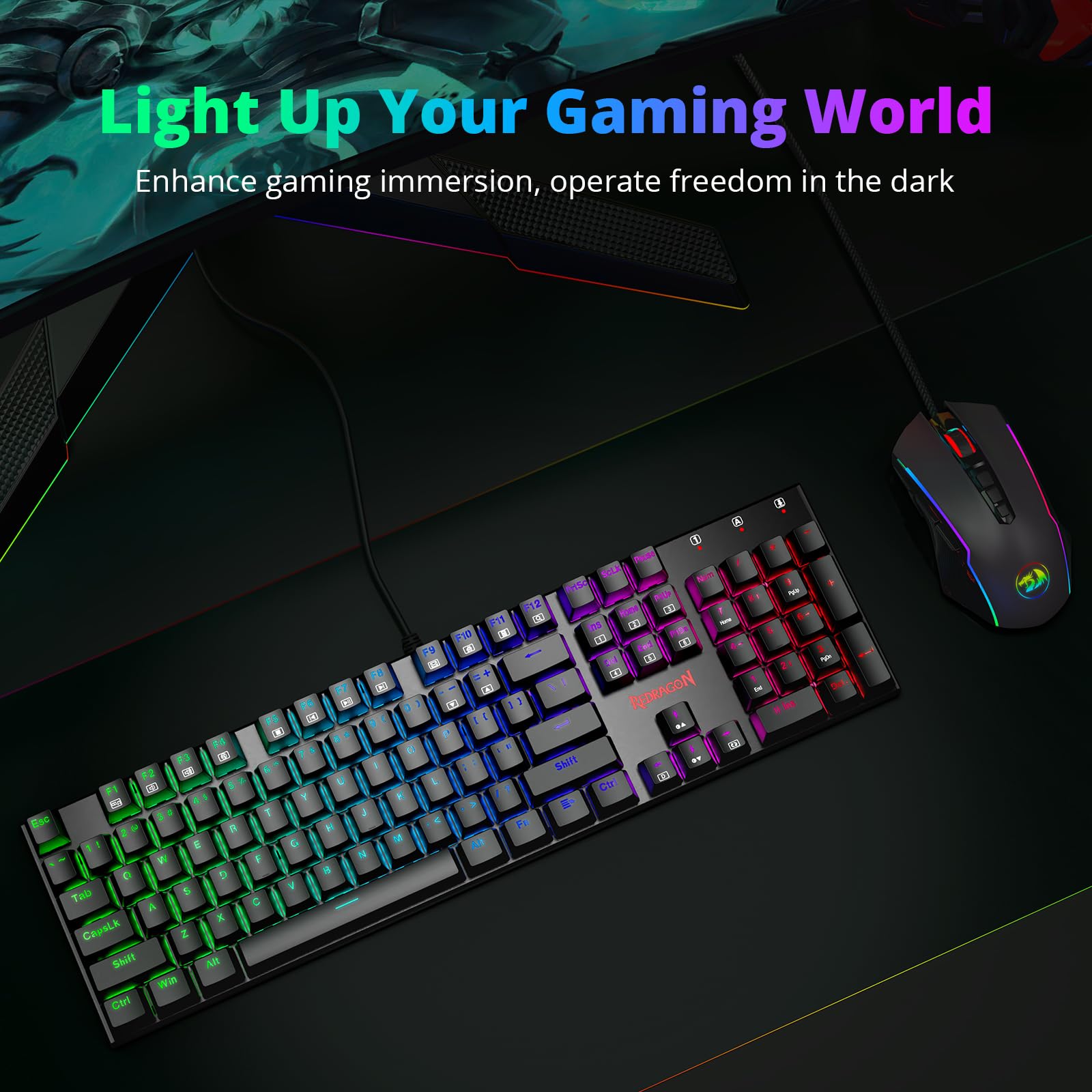 Foto 4 | Teclado Mecánico Para Juegos Redragon K565 Rgb Retroiluminado Negro - Venta Internacional.