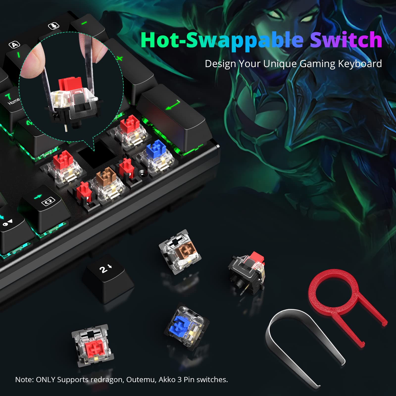 Foto 6 pulgar | Teclado Mecánico Para Juegos Redragon K565 Rgb Retroiluminado Negro - Venta Internacional.