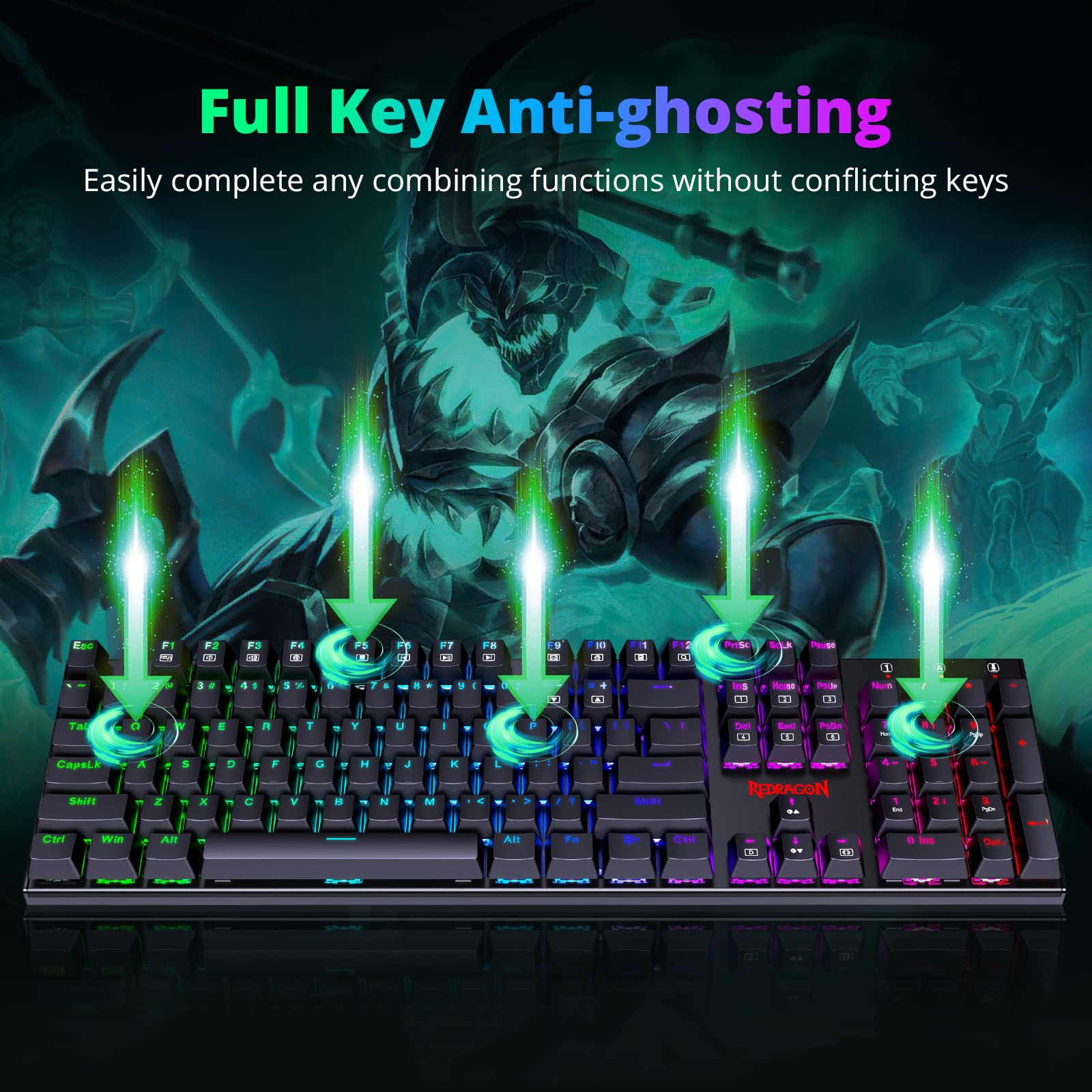 Foto 7 | Teclado Mecánico Para Juegos Redragon K565 Rgb Retroiluminado Negro - Venta Internacional.