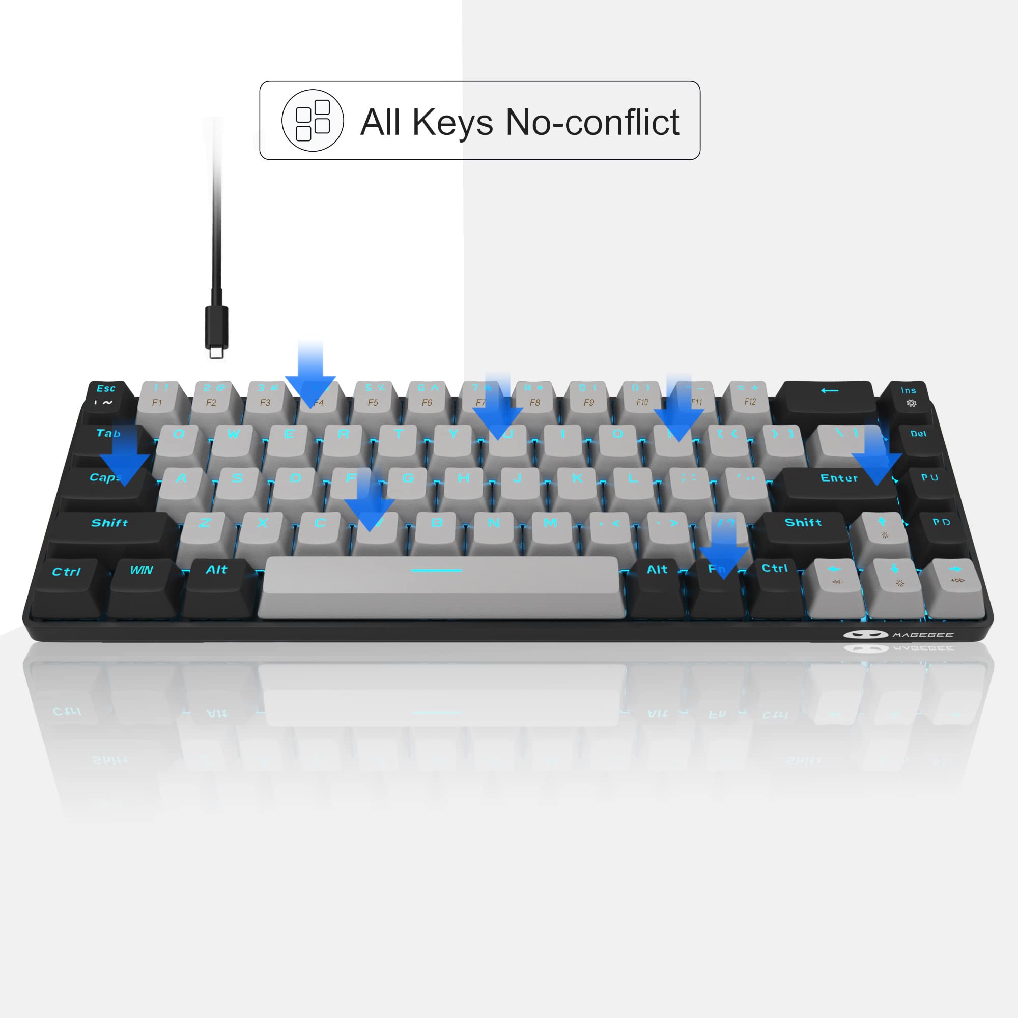 Foto 5 | Teclado Mecánico Para Juegos Magegee Mk-box 68 Teclas Blue Switch - Venta Internacional.
