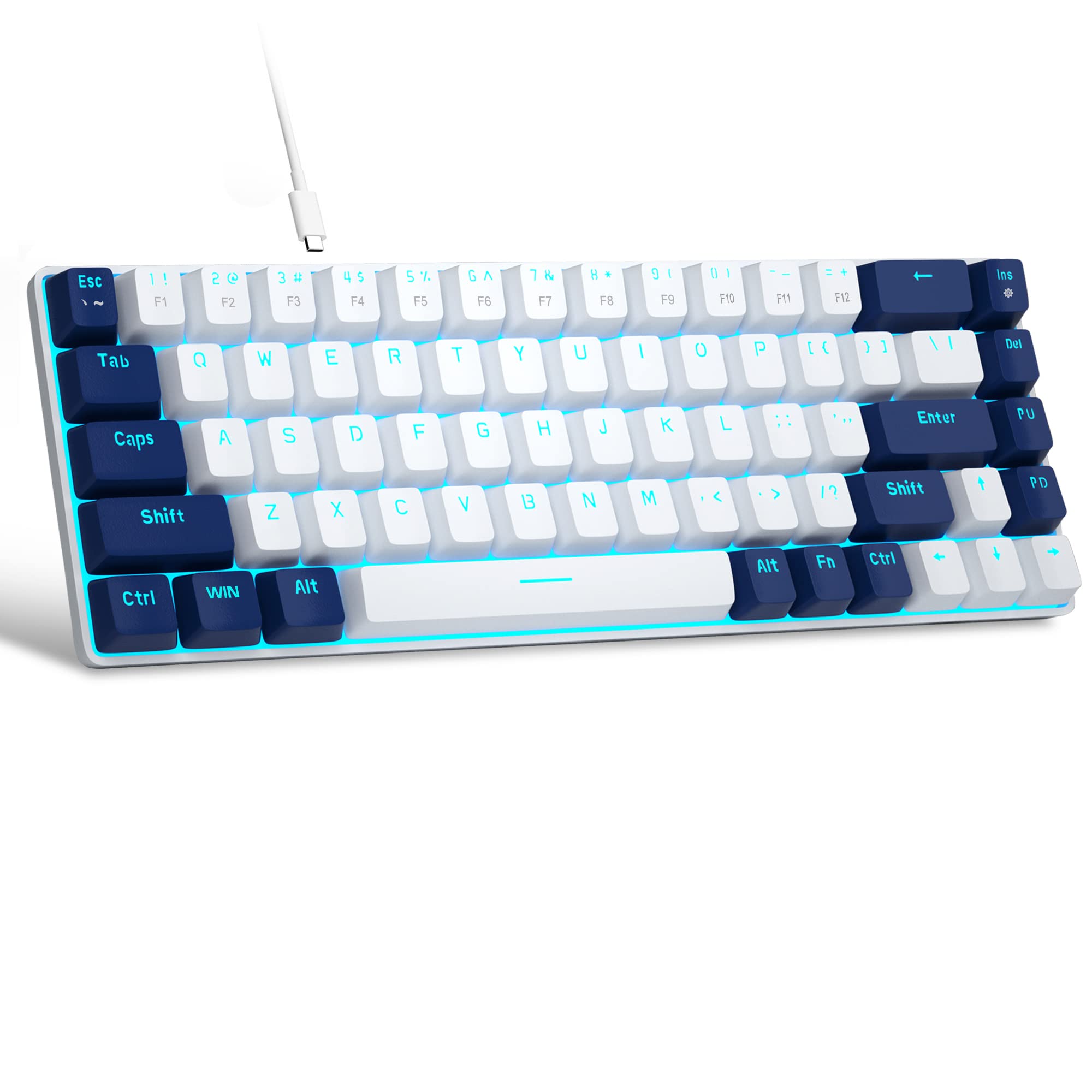 Foto 2 pulgar | Teclado Mecánico Para Juegos Magegee Mk-box 68 Teclas Blanco/azul - Venta Internacional.