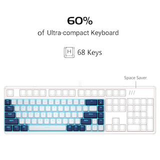 Foto 2 | Teclado Mecánico Para Juegos Magegee Mk-box 68 Teclas Blanco/azul - Venta Internacional.