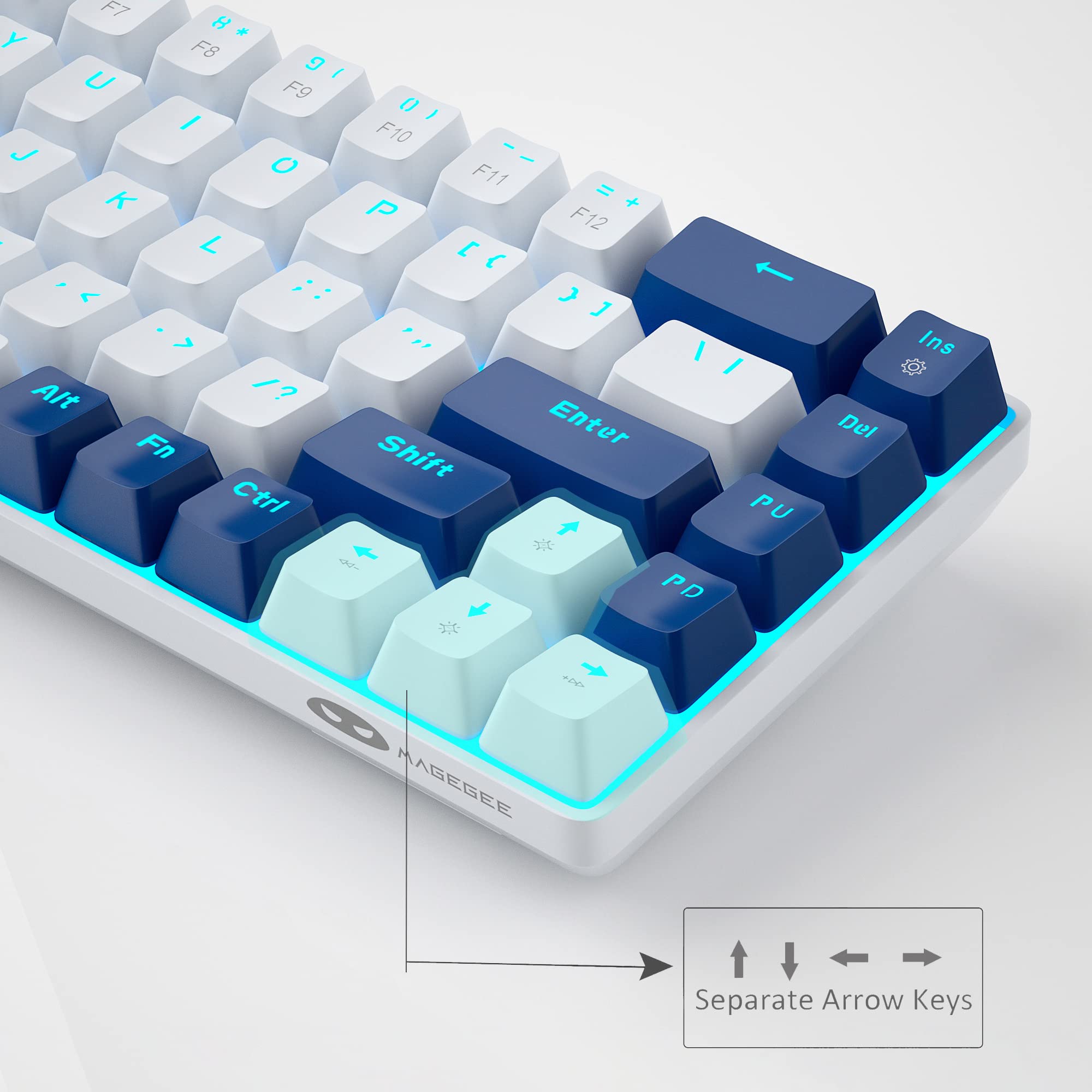 Foto 4 pulgar | Teclado Mecánico Para Juegos Magegee Mk-box 68 Teclas Blanco/azul - Venta Internacional.