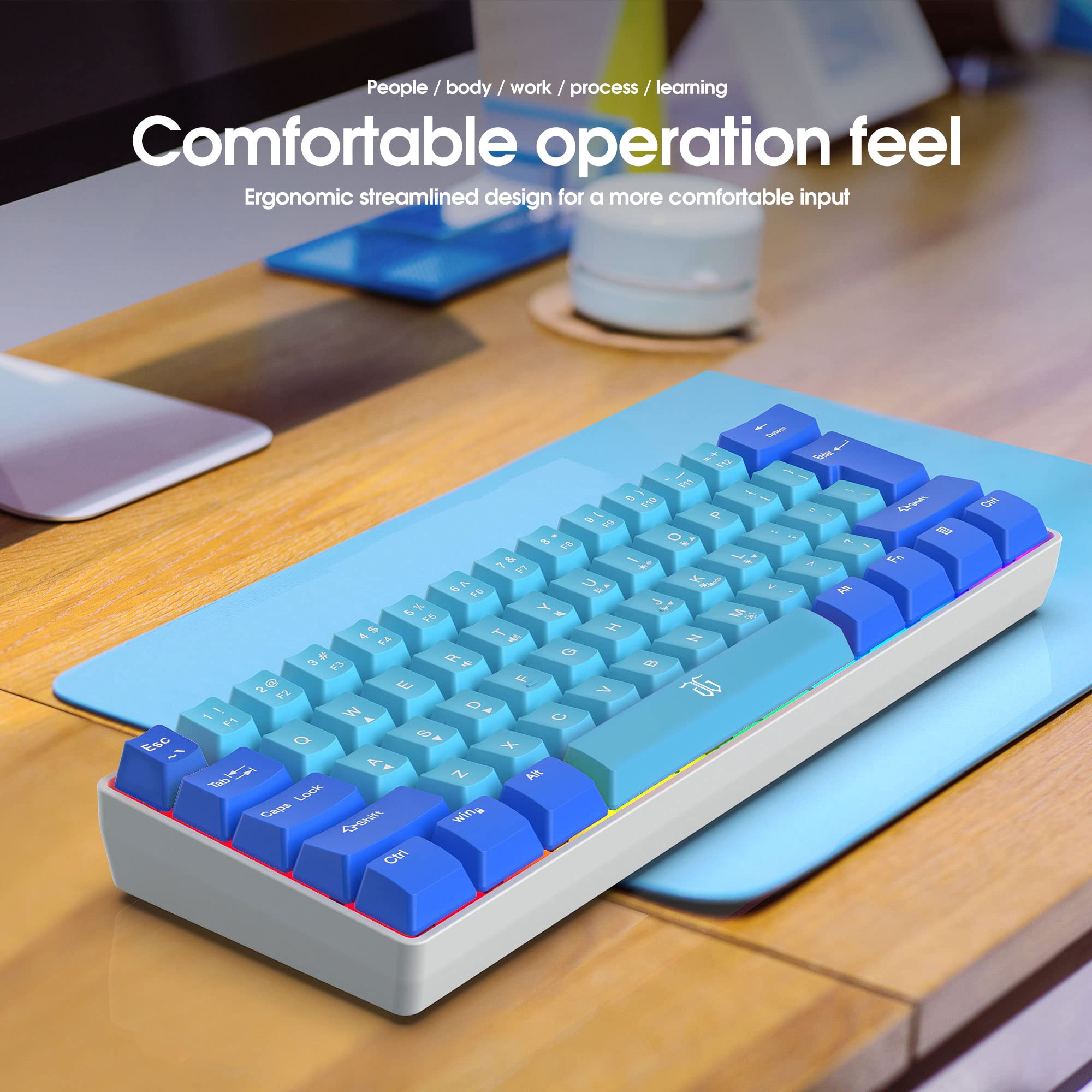 Foto 7 pulgar | Teclado Para Juegos Snpurdiri Con 60% De Cable Rgb Ultracompact Mini - Venta Internacional.