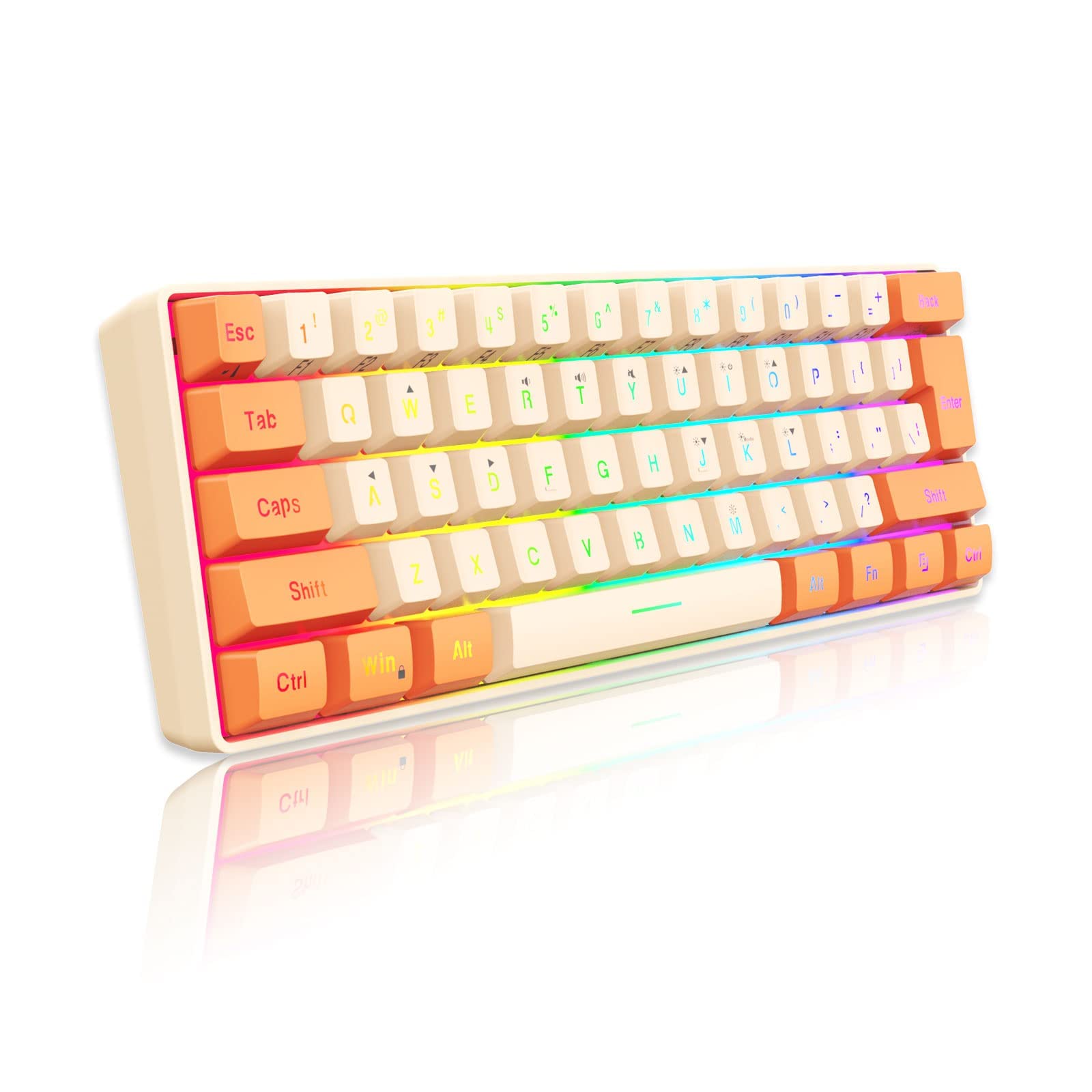 Teclado Para Juegos Snpurdiri Con Retroiluminación Rgb, 60%, Ultracompacto, 61 Teclas - Venta Internacional.