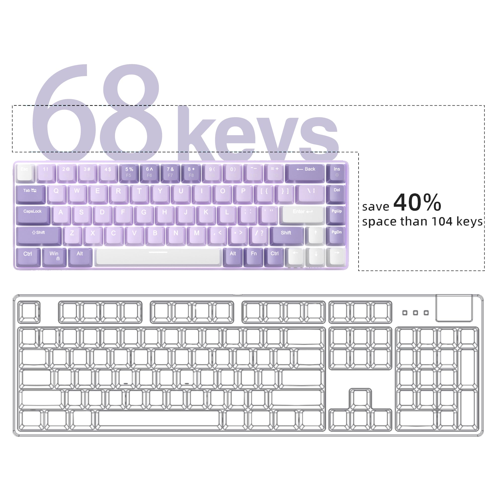 Foto 3 | Teclado Mecánico Para Juegos Magegee Mk-box 68 Teclas Con Interruptor Rojo - Venta Internacional.
