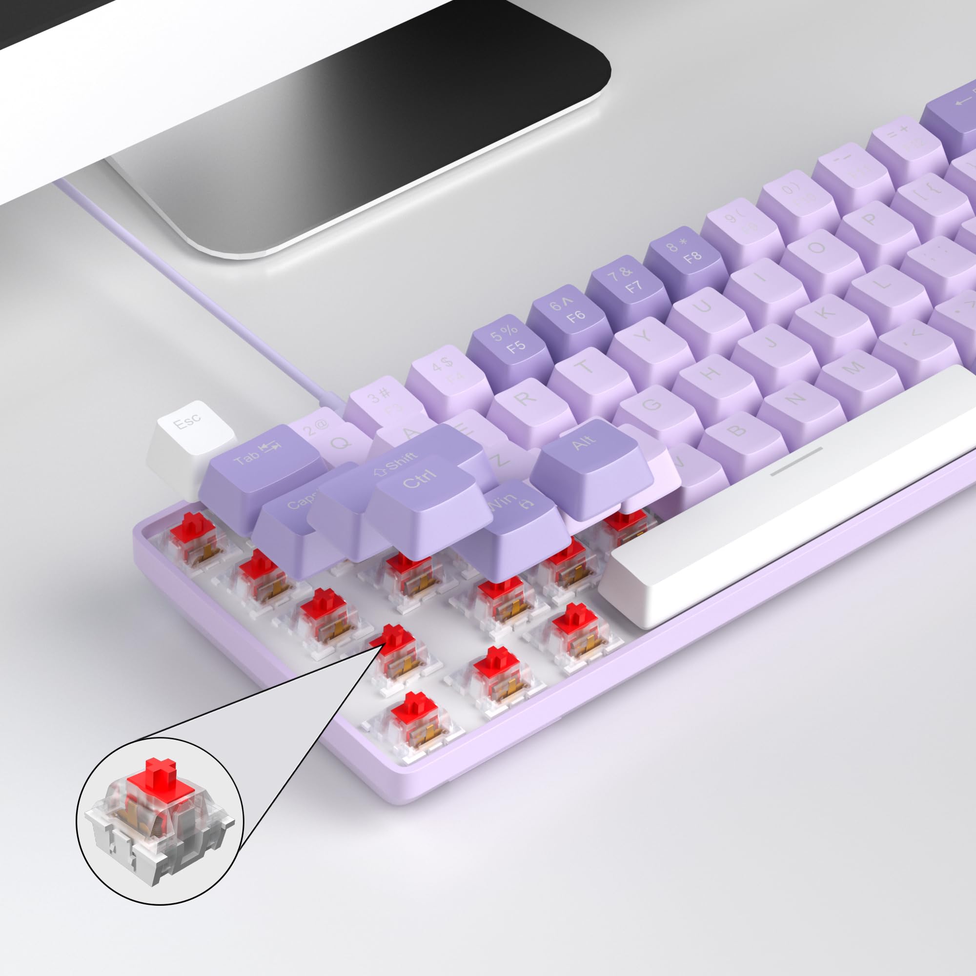 Foto 6 | Teclado Mecánico Para Juegos Magegee Mk-box 68 Teclas Con Interruptor Rojo - Venta Internacional.
