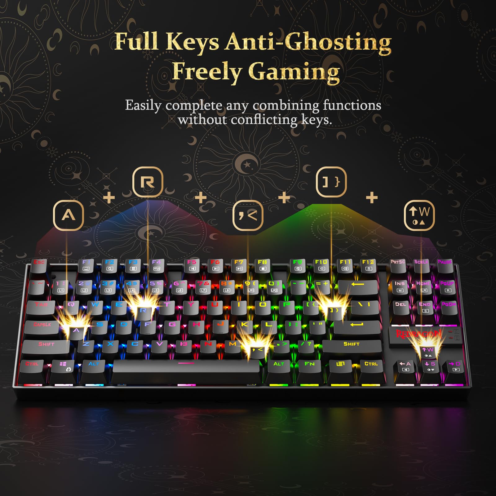 Foto 5 | Teclado Mecánico Para Juegos Redragon K552 87 Teclas Con Retroiluminación Rgb - Venta Internacional.