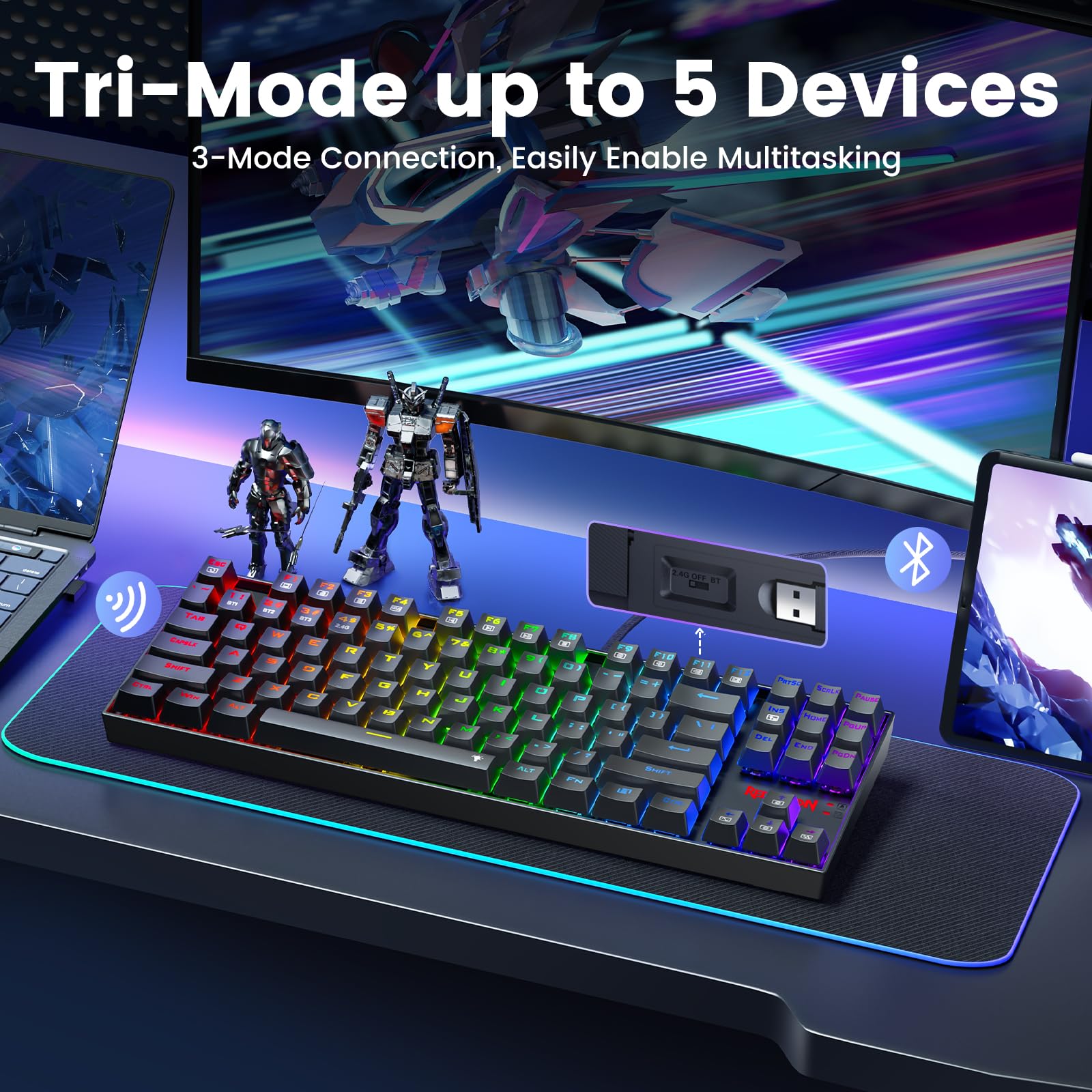 Foto 4 pulgar | Teclado Inalámbrico Para Juegos Redragon K552-krs Con Retroiluminación - Venta Internacional.