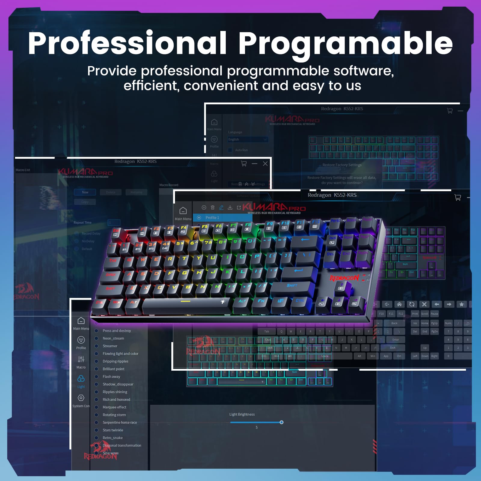Foto 7 pulgar | Teclado Inalámbrico Para Juegos Redragon K552-krs Con Retroiluminación - Venta Internacional.