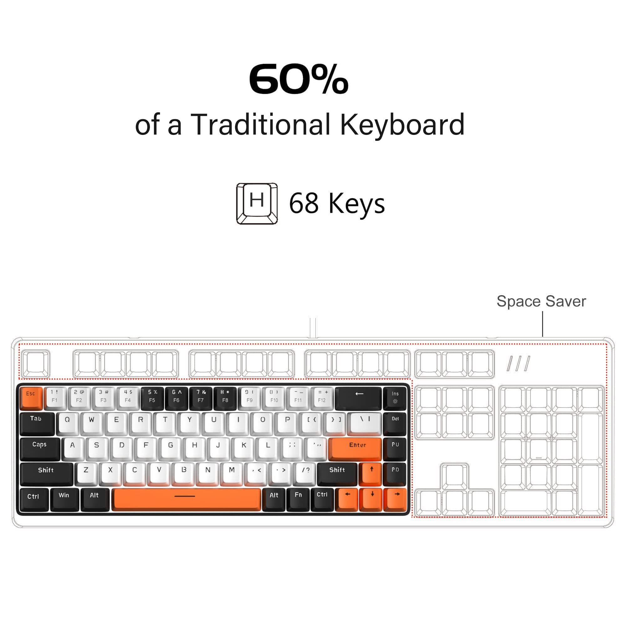 Foto 2 | Teclado Mecánico Para Juegos Magegee Mk-box 68 Teclas Con Interruptor Rojo - Venta Internacional.