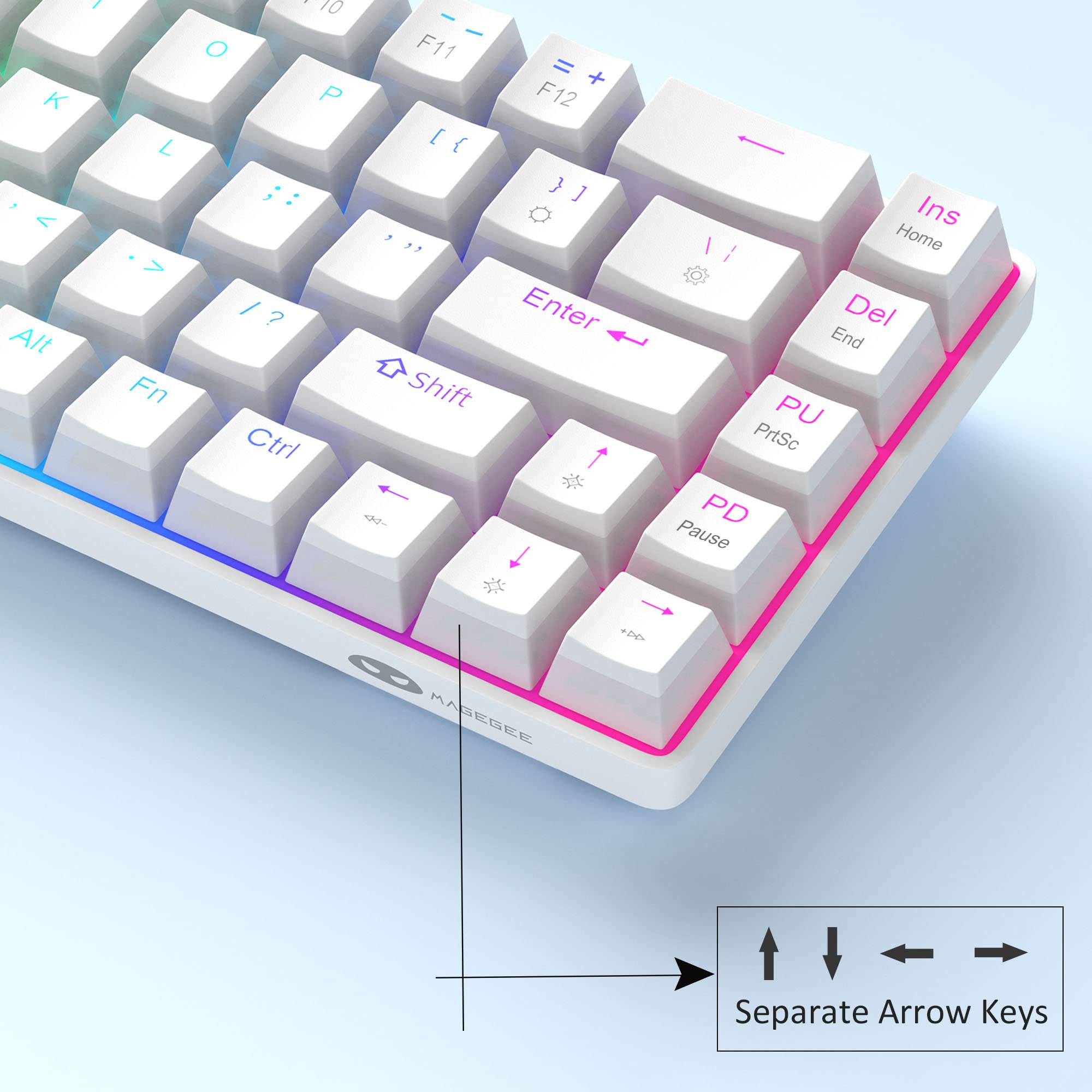 Foto 3 | Teclado Mecánico Para Juegos Magegee Portable Con Interruptor Rojo 60% Rgb - Venta Internacional.