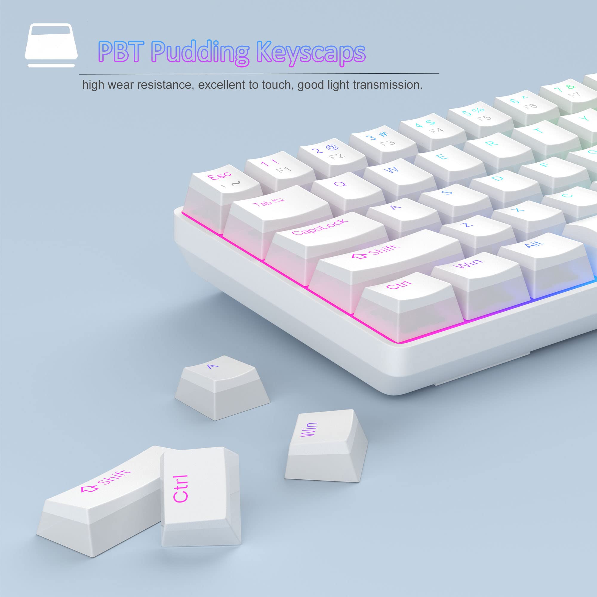 Foto 4 | Teclado Mecánico Para Juegos Magegee Portable Con Interruptor Rojo 60% Rgb - Venta Internacional.