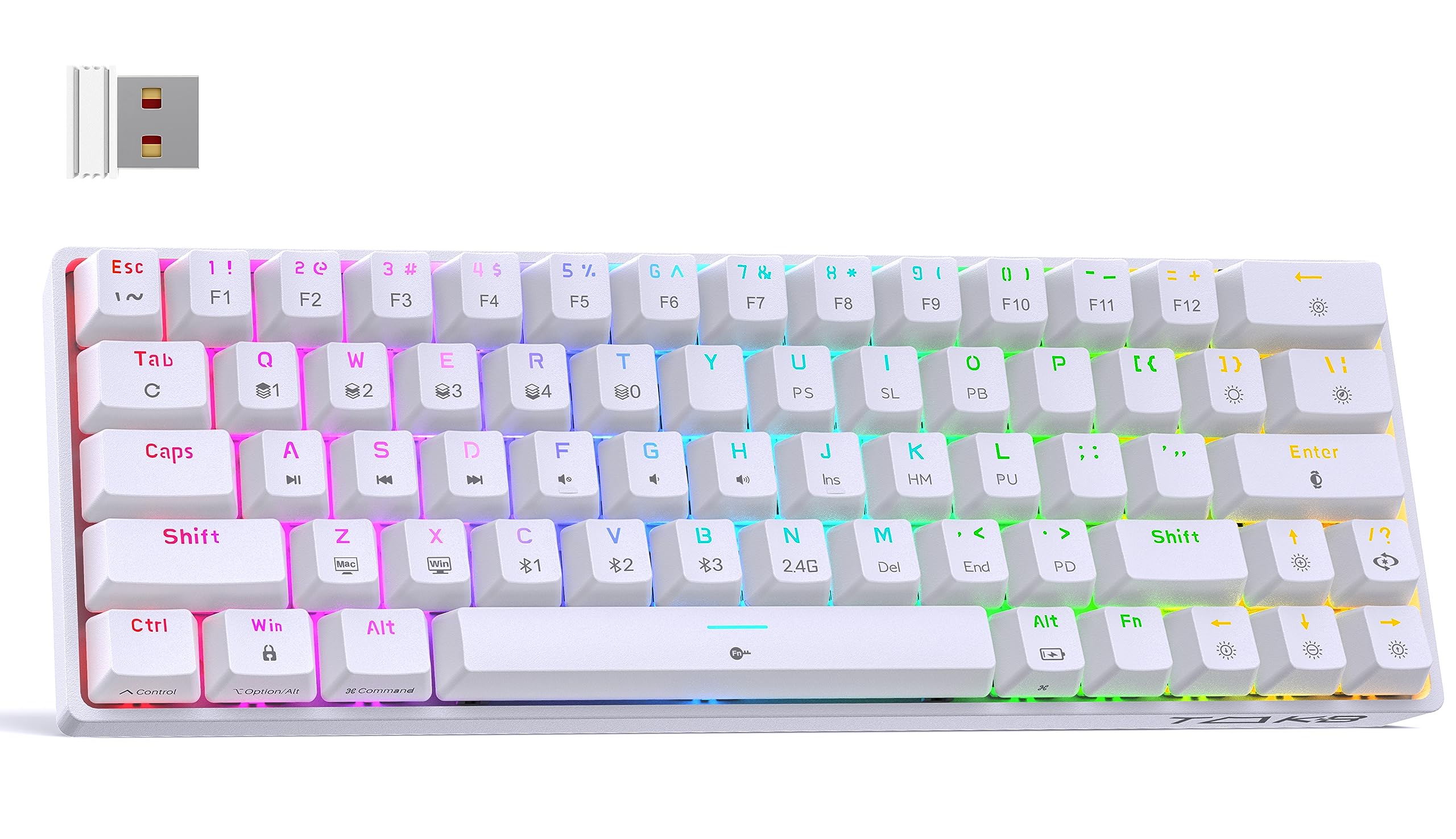 Foto 2 pulgar | Teclado Mecánico Inalámbrico Para Juegos Dierya Dk63 60% - Venta Internacional.