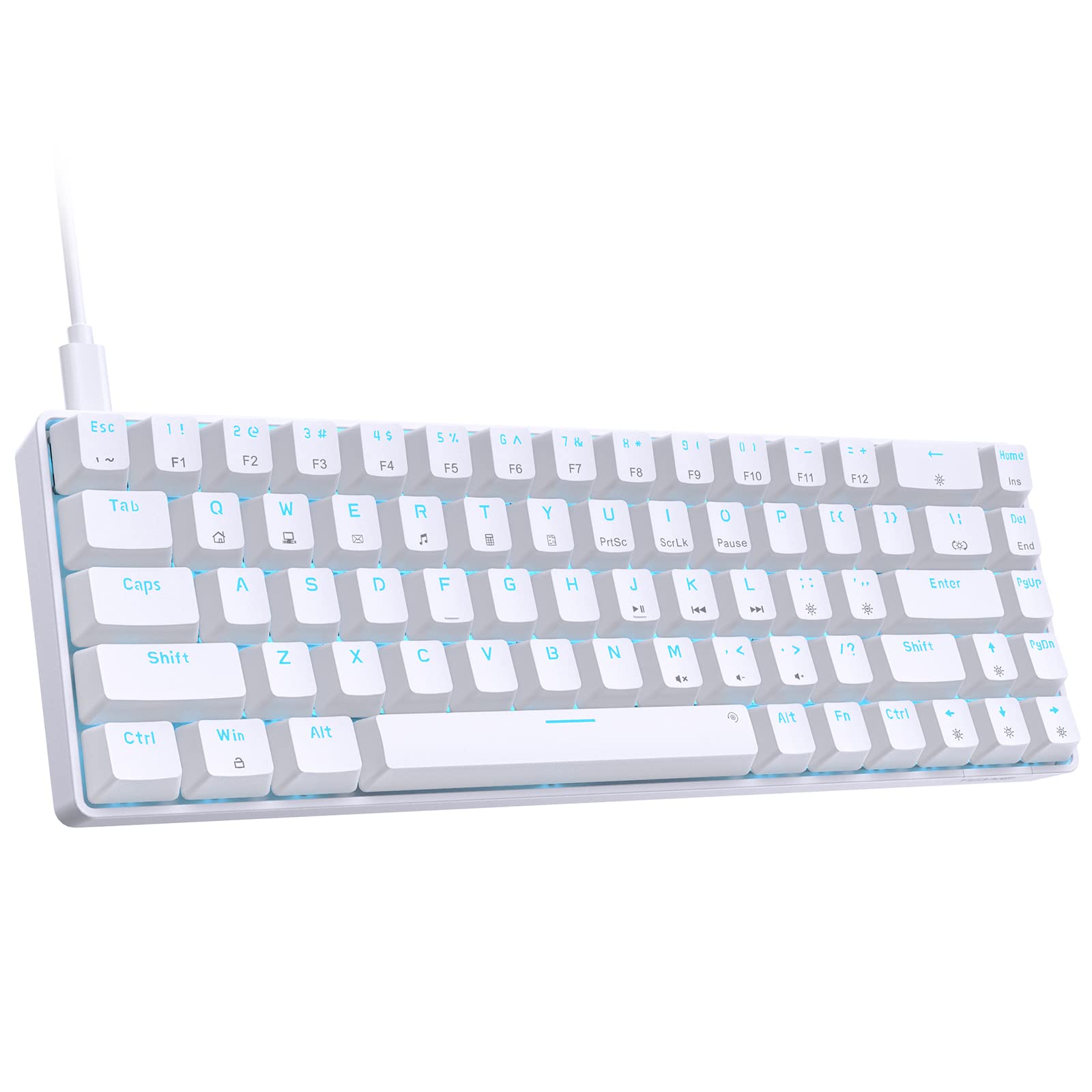Foto 2 pulgar | Teclado Mecánico Para Juegos Dierya T68se De 68 Teclas Blanco - Venta Internacional.