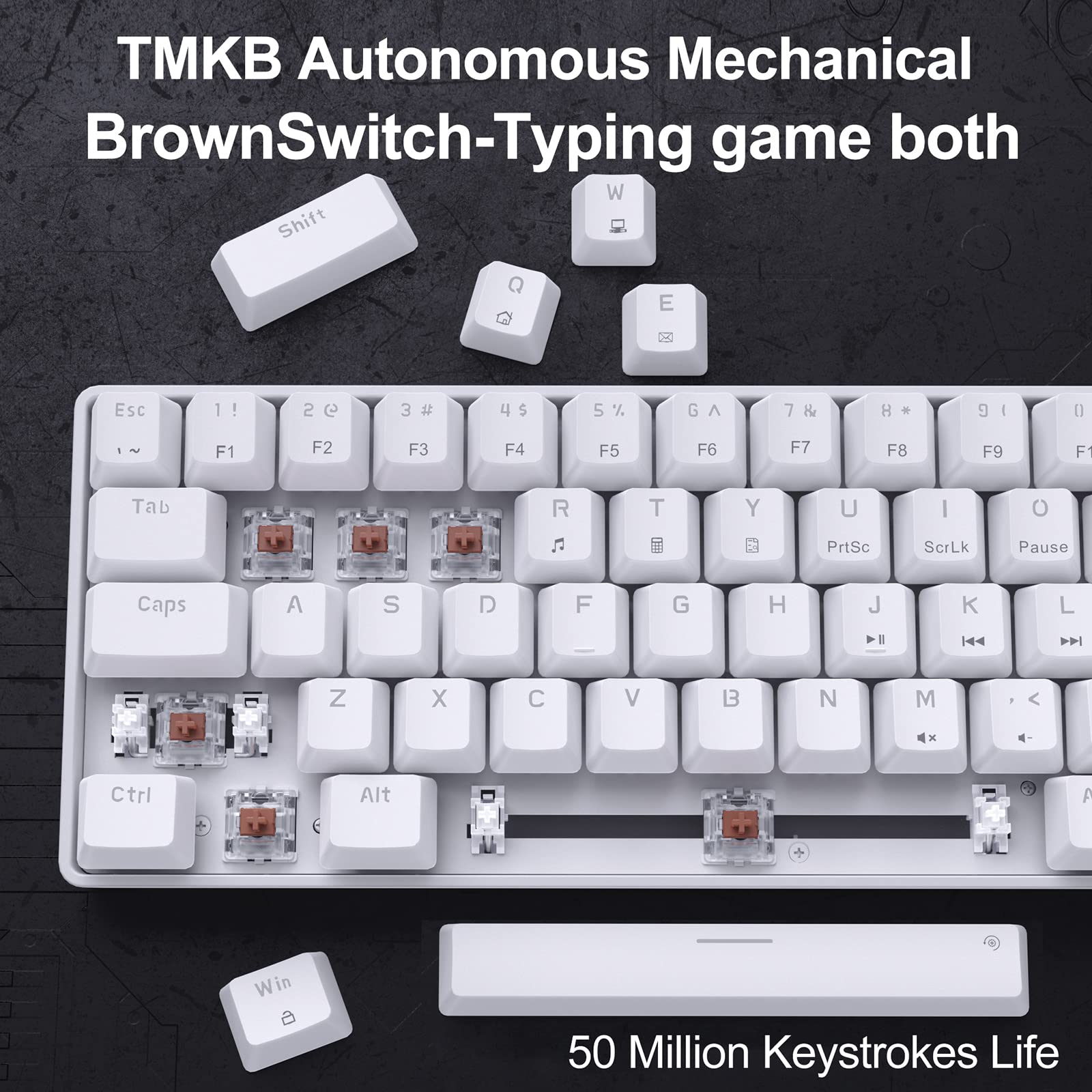 Foto 4 pulgar | Teclado Mecánico Para Juegos Dierya T68se De 68 Teclas Blanco - Venta Internacional.