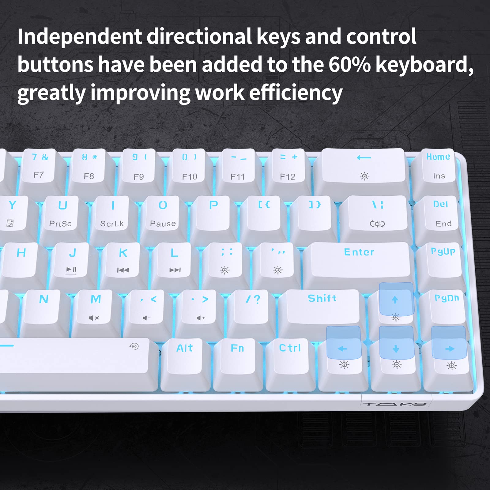 Foto 5 pulgar | Teclado Mecánico Para Juegos Dierya T68se De 68 Teclas Blanco - Venta Internacional.