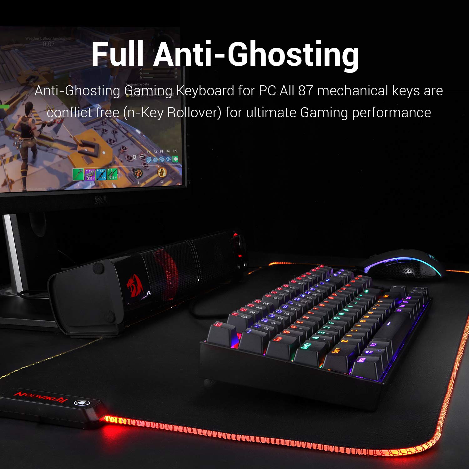 Foto 7 pulgar | Teclado Mecánico Para Juegos Redragon K552 87 Teclas Con Retroiluminación Rgb - Venta Internacional.