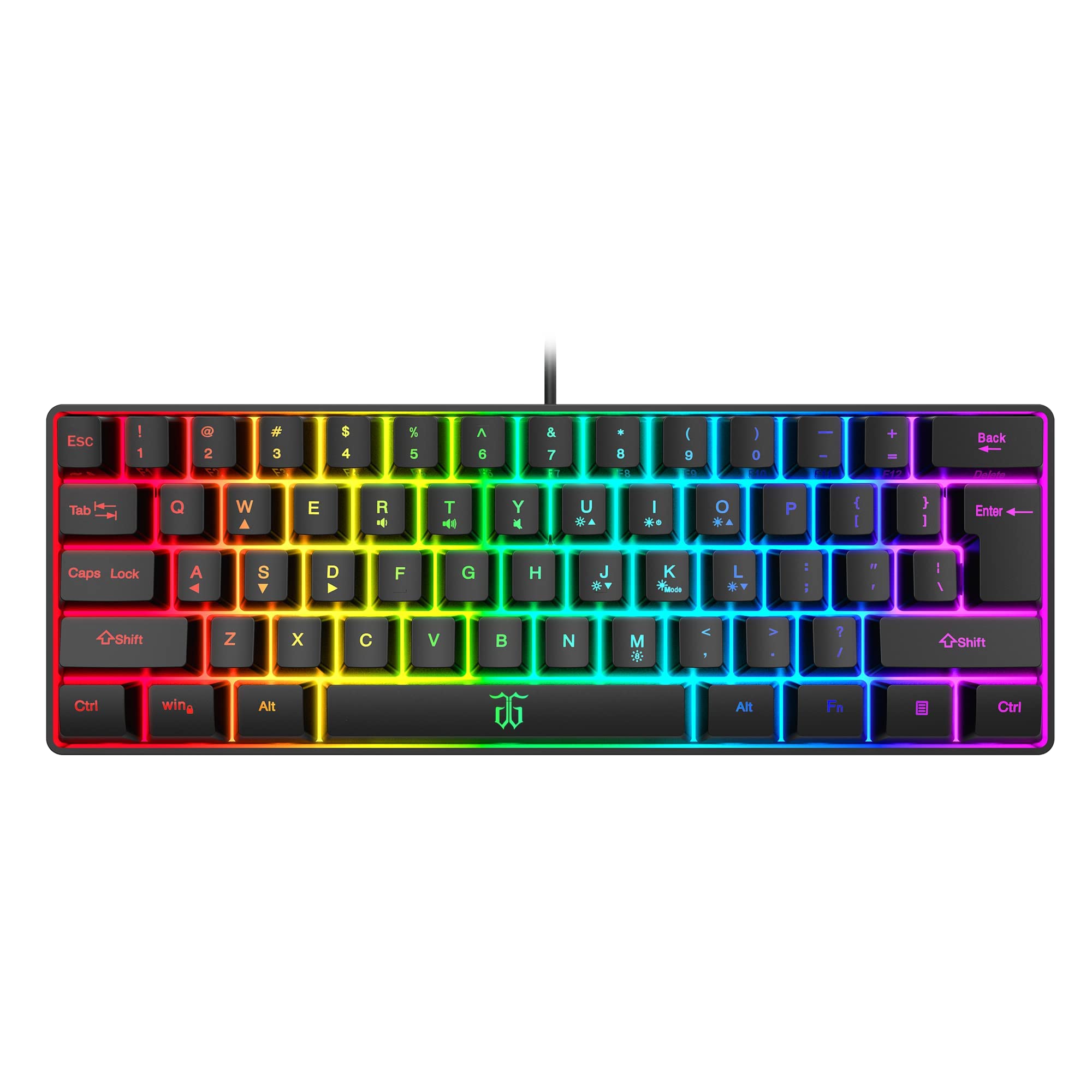 Foto 2 pulgar | Teclado Para Juegos Snpurdiri, 60% Cableado, Retroiluminado Rgb, Resistente Al Agua - Venta Internacional.