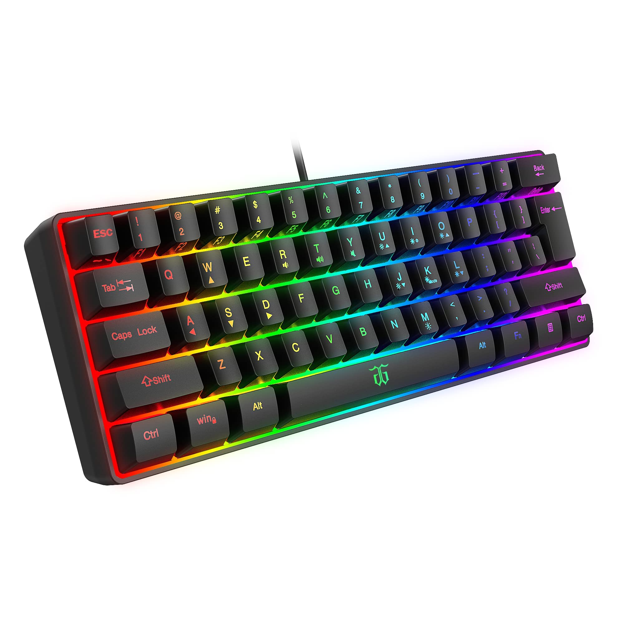 Foto 8 pulgar | Teclado Para Juegos Snpurdiri, 60% Cableado, Retroiluminado Rgb, Resistente Al Agua - Venta Internacional.