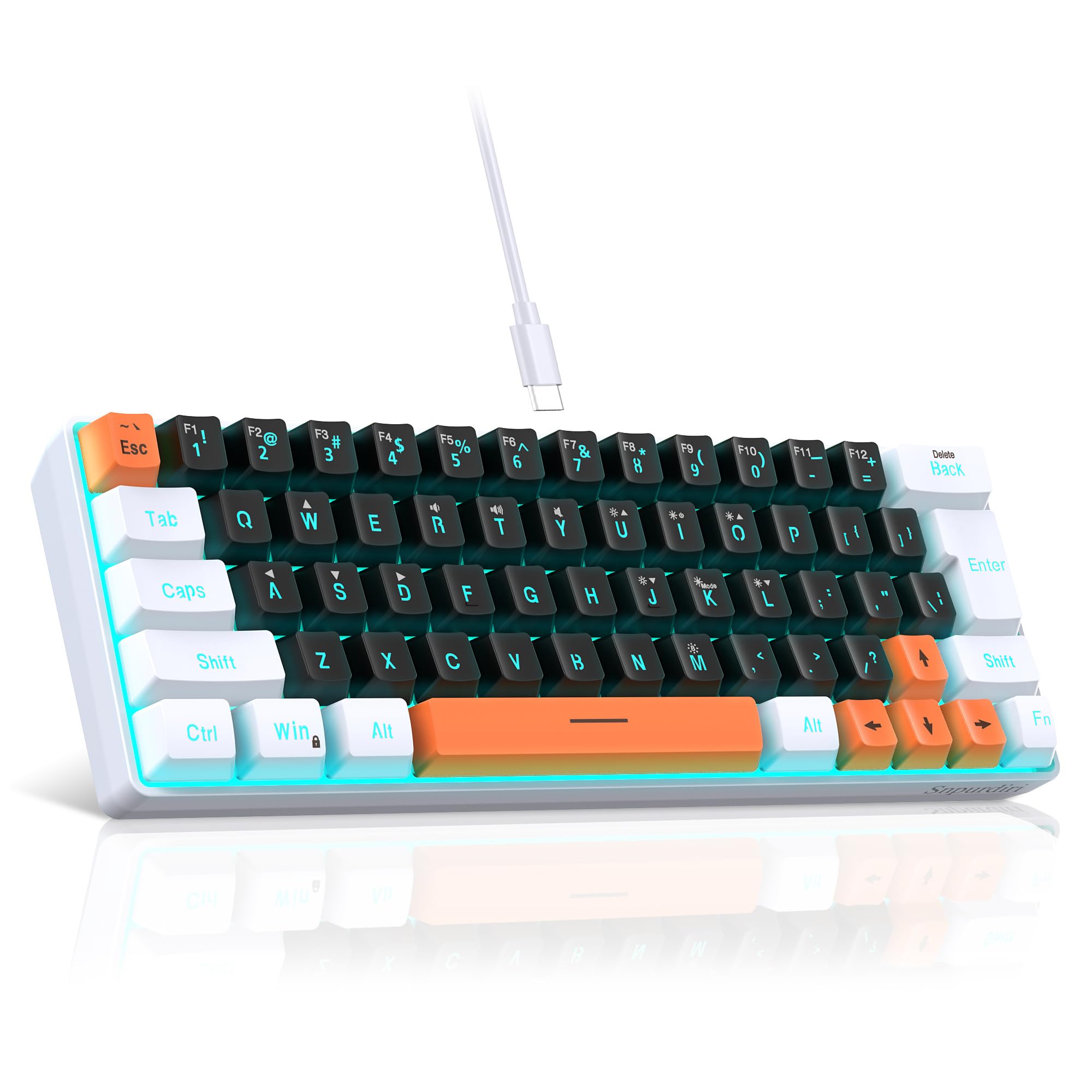 Foto 2 pulgar | Teclado Para Juegos Snpurdiri, 60% Cableado, Retroiluminado Rgb, 63 Teclas - Venta Internacional.