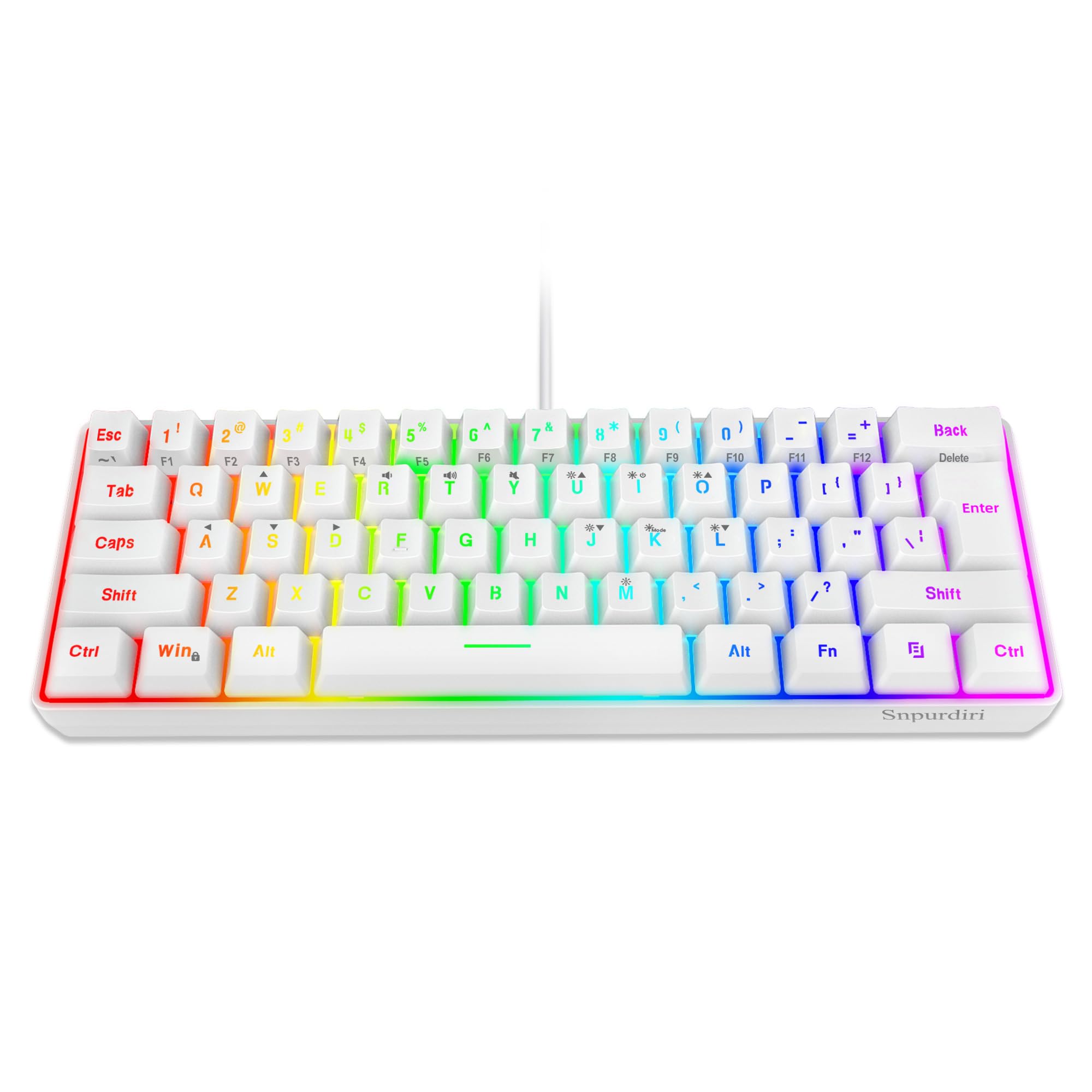 Teclado Snpurdiri Alambrico Retroiluminado Rgb Blanco - Venta Internacional