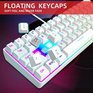 Foto 4 | Teclado Snpurdiri Alambrico Retroiluminado Rgb Blanco - Venta Internacional