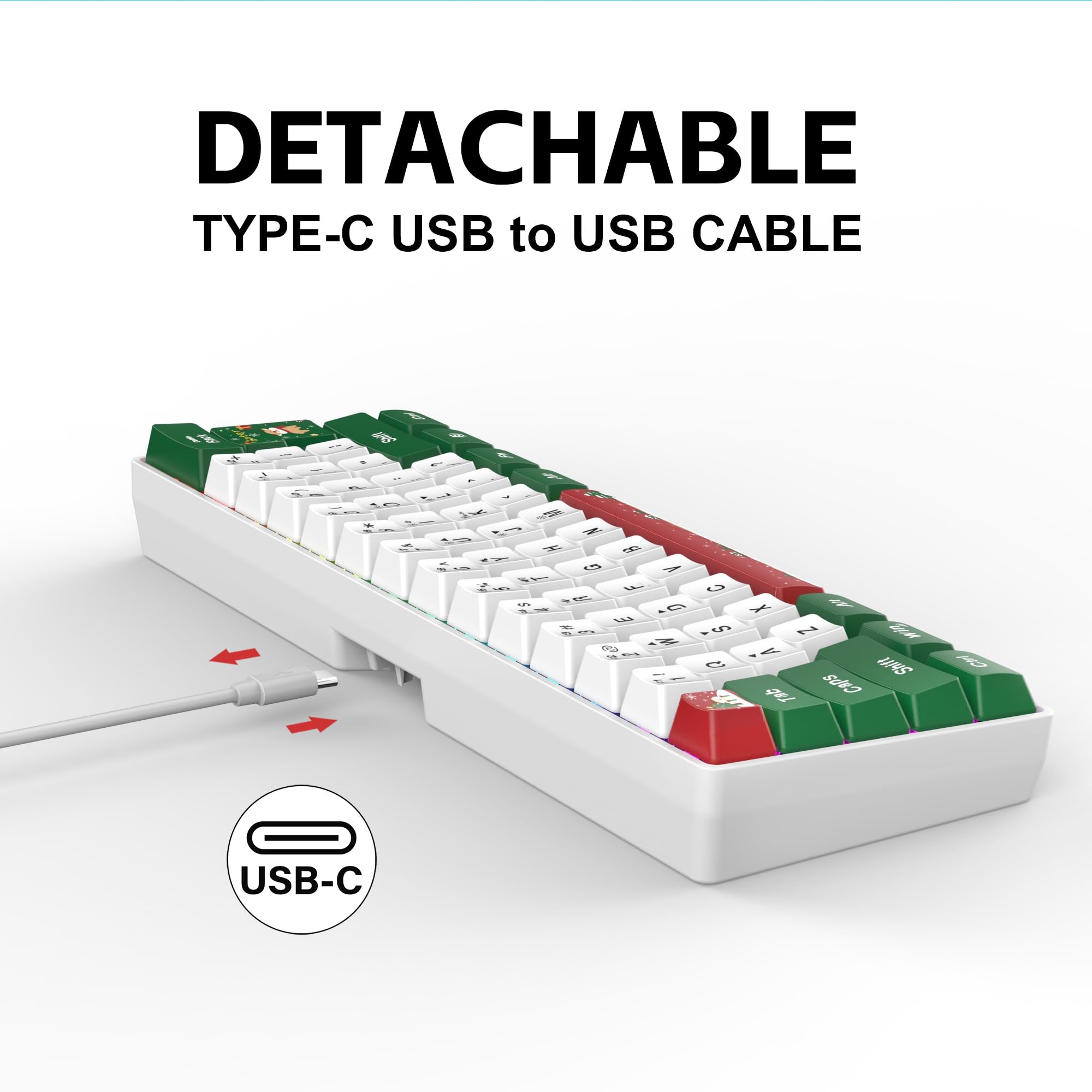 Foto 8 pulgar | Teclado Para Juegos Snpurdiri, 60% Cableado, Retroiluminado Rgb, 61 Teclas - Venta Internacional.
