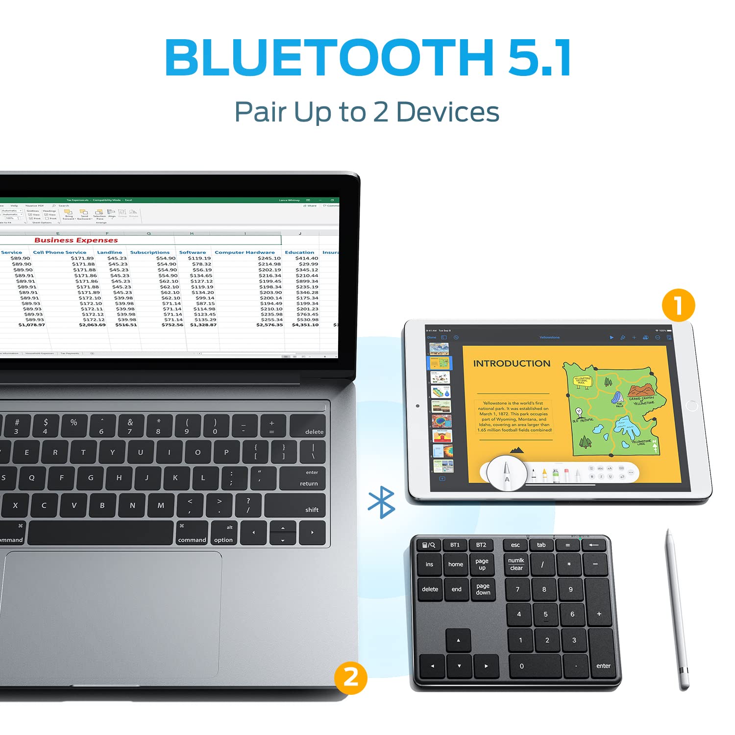 Foto 2 | Teclado Numérico Bluetooth Iclever Kp10 De Aluminio Para Múltiples Dispositivos - Venta Internacional.
