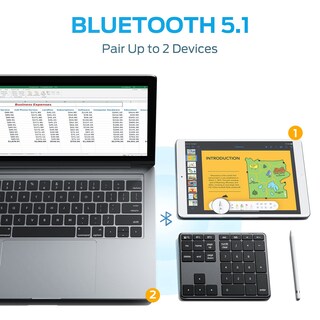 Foto 2 | Teclado Numérico Bluetooth Iclever Kp10 De Aluminio Para Múltiples Dispositivos - Venta Internacional.