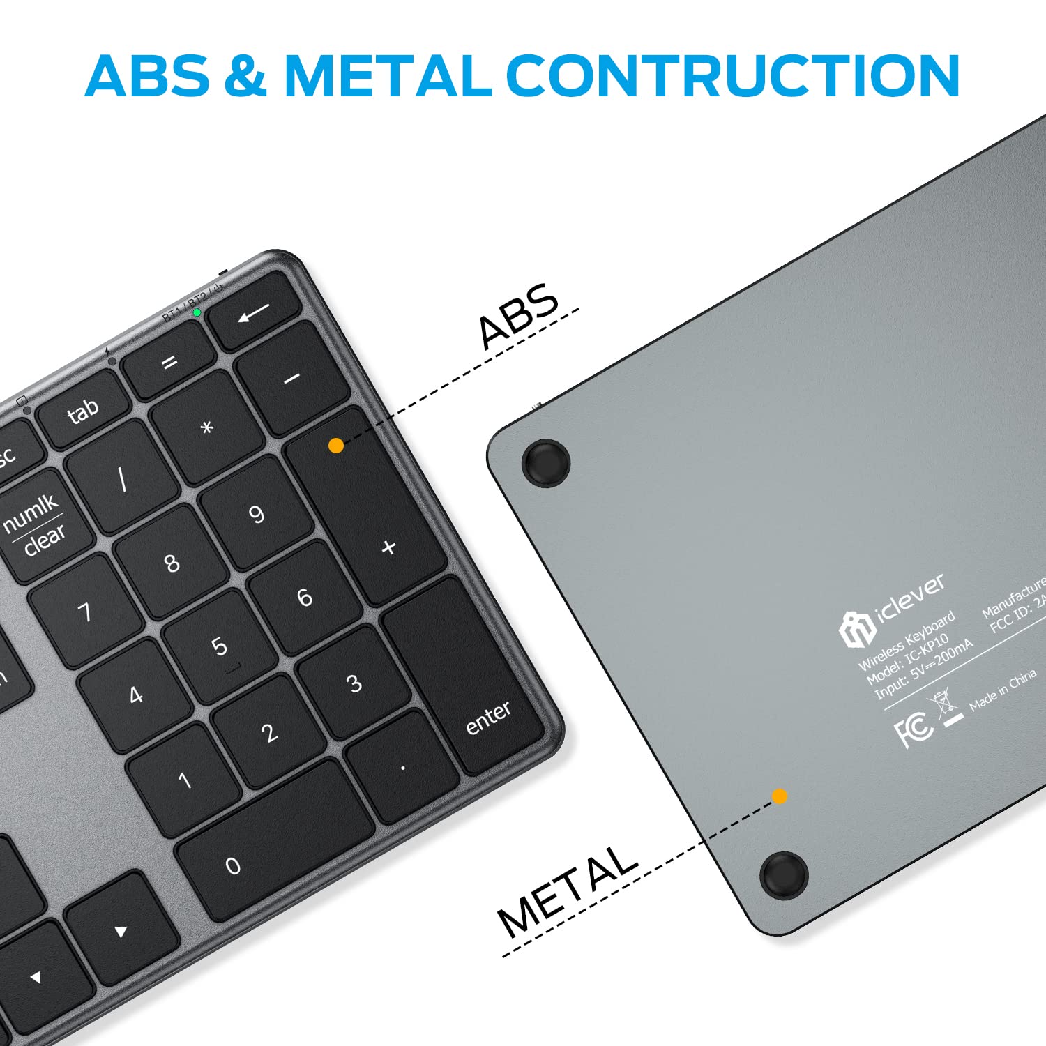 Foto 4 | Teclado Numérico Bluetooth Iclever Kp10 De Aluminio Para Múltiples Dispositivos - Venta Internacional.