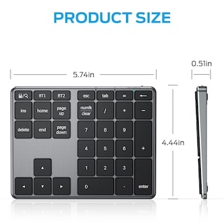 Foto 6 | Teclado Numérico Bluetooth Iclever Kp10 De Aluminio Para Múltiples Dispositivos - Venta Internacional.
