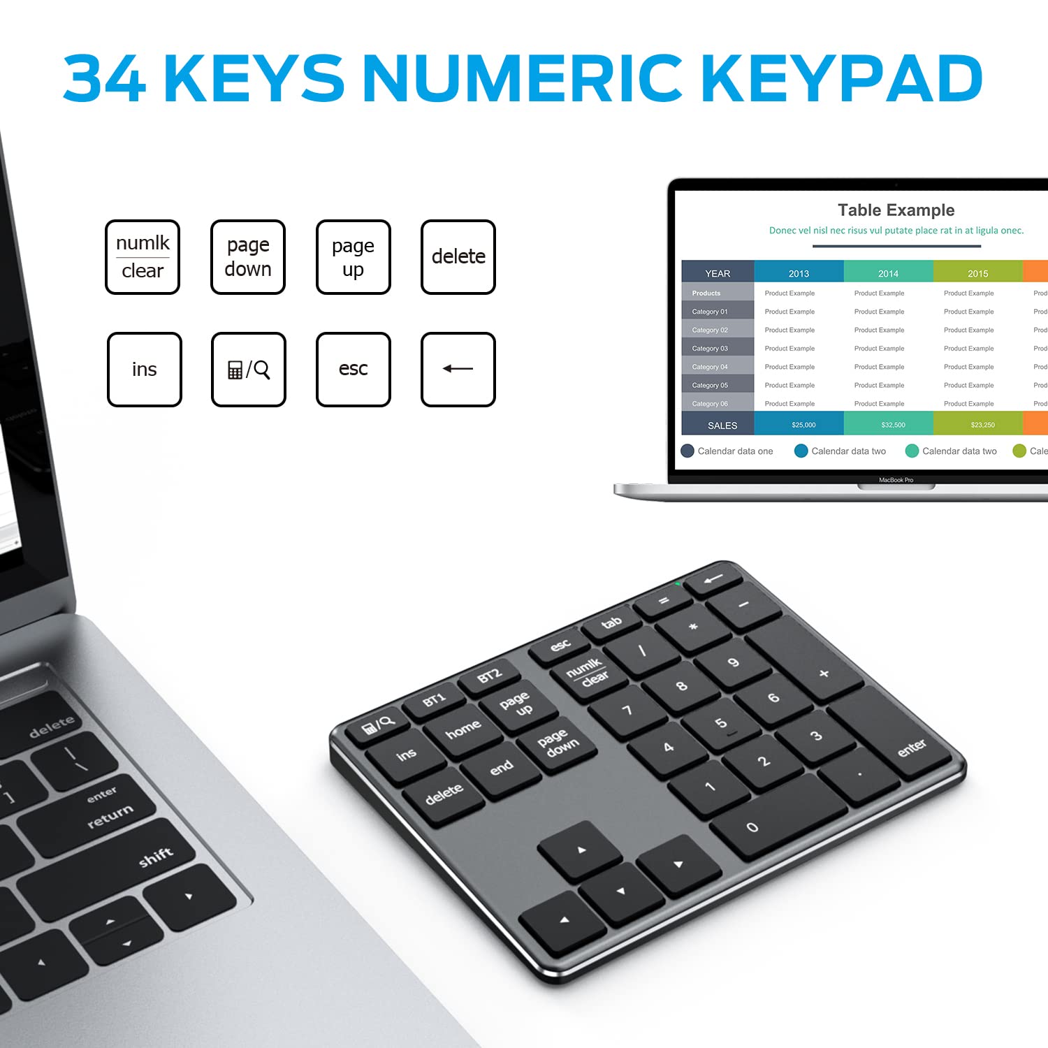 Foto 7 | Teclado Numérico Bluetooth Iclever Kp10 De Aluminio Para Múltiples Dispositivos - Venta Internacional.