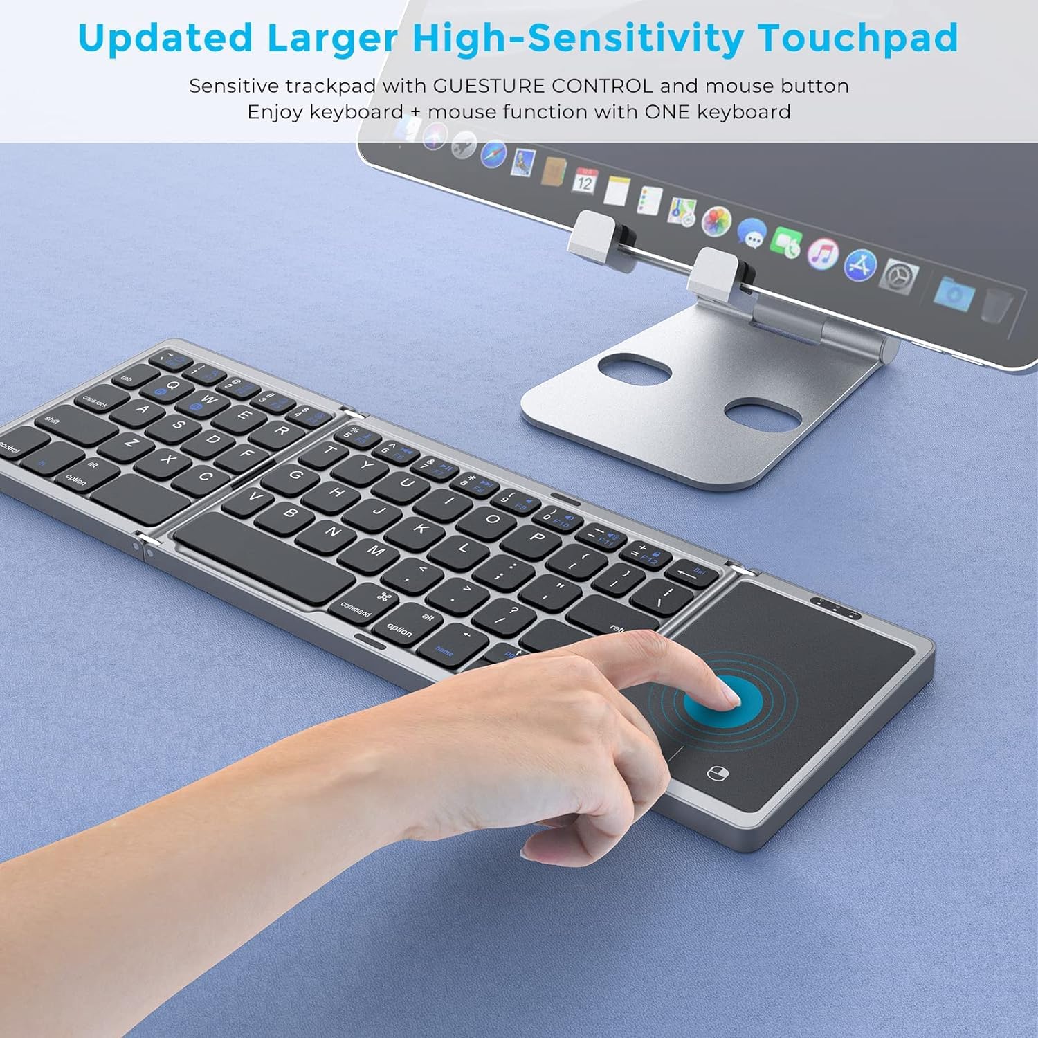 Foto 6 pulgar | Teclado Bluetooth Plegable Seenda Tri-plegable Con Panel Táctil - Venta Internacional.