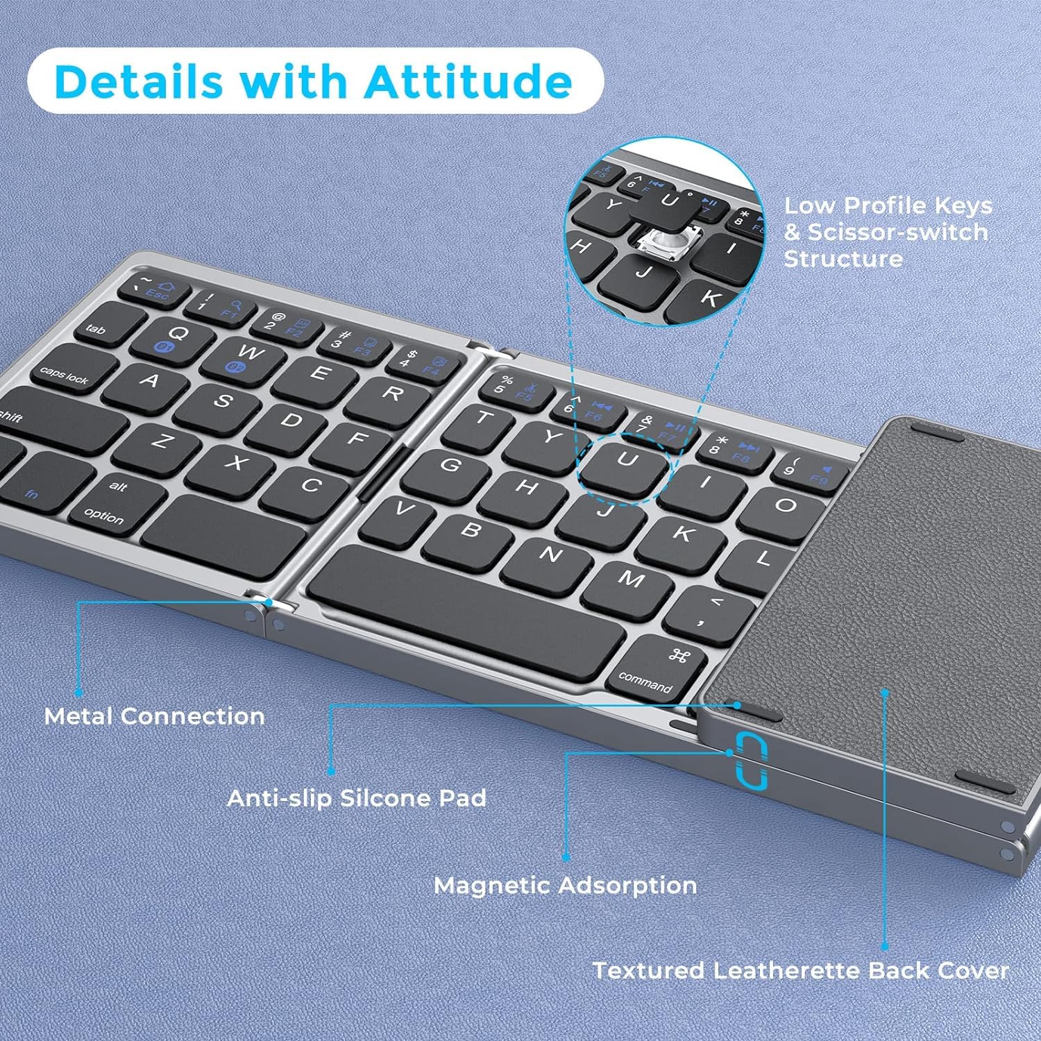 Foto 8 pulgar | Teclado Bluetooth Plegable Seenda Tri-plegable Con Panel Táctil - Venta Internacional.