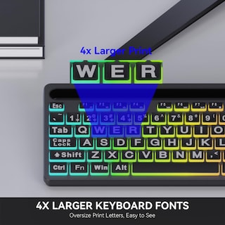 Foto 2 | Teclado Marvo Wk712 Con Letra Grande, Retroiluminado, 7 Colores, Cable Usb - Venta Internacional.
