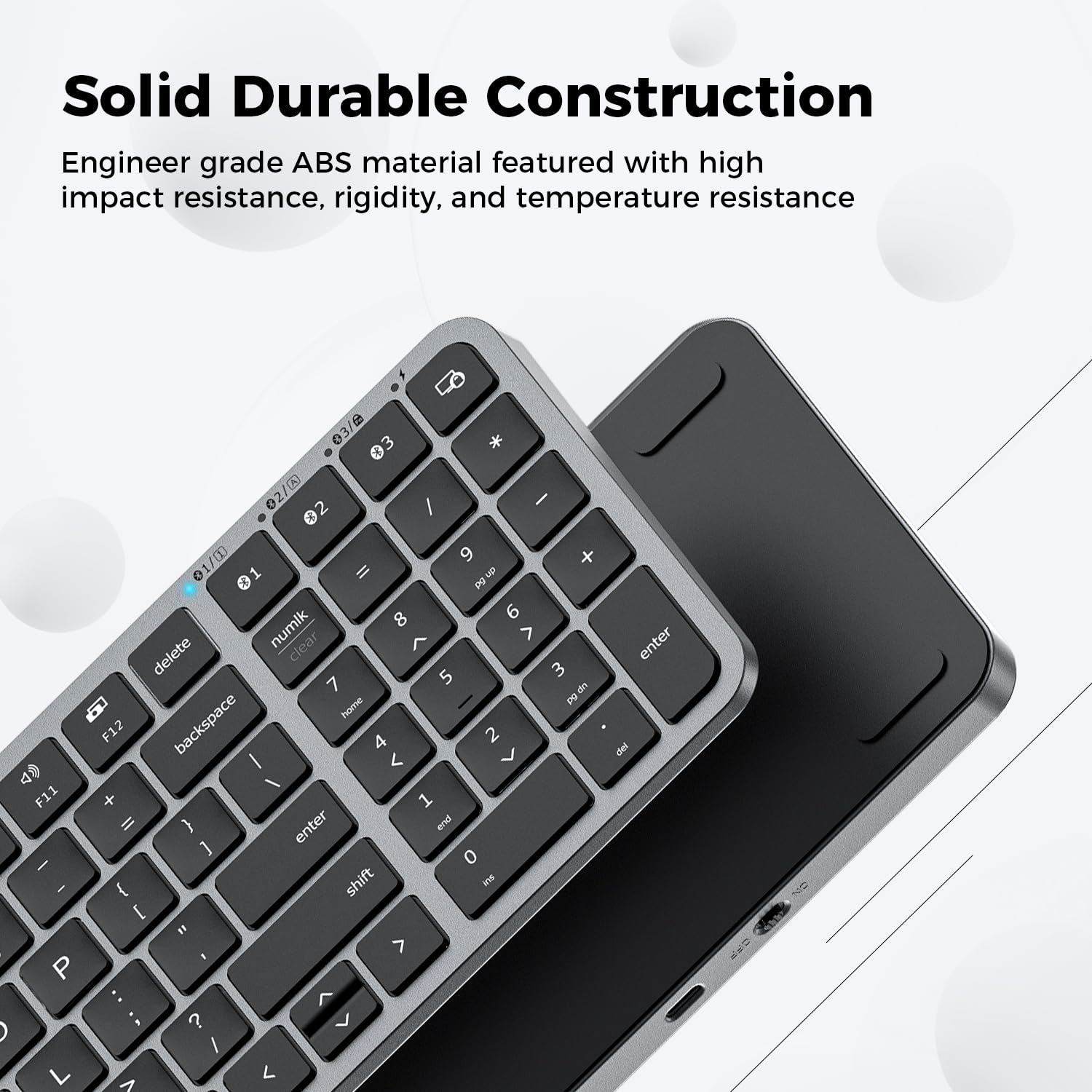 Foto 4 | Teclado Bluetooth Iclever Bk20 Con Teclado Numérico Recargable - Venta Internacional.