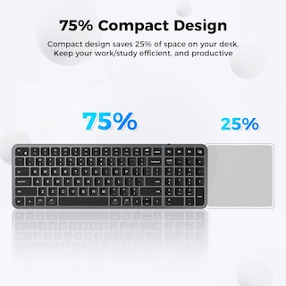 Foto 5 | Teclado Bluetooth Iclever Bk20 Con Teclado Numérico Recargable - Venta Internacional.
