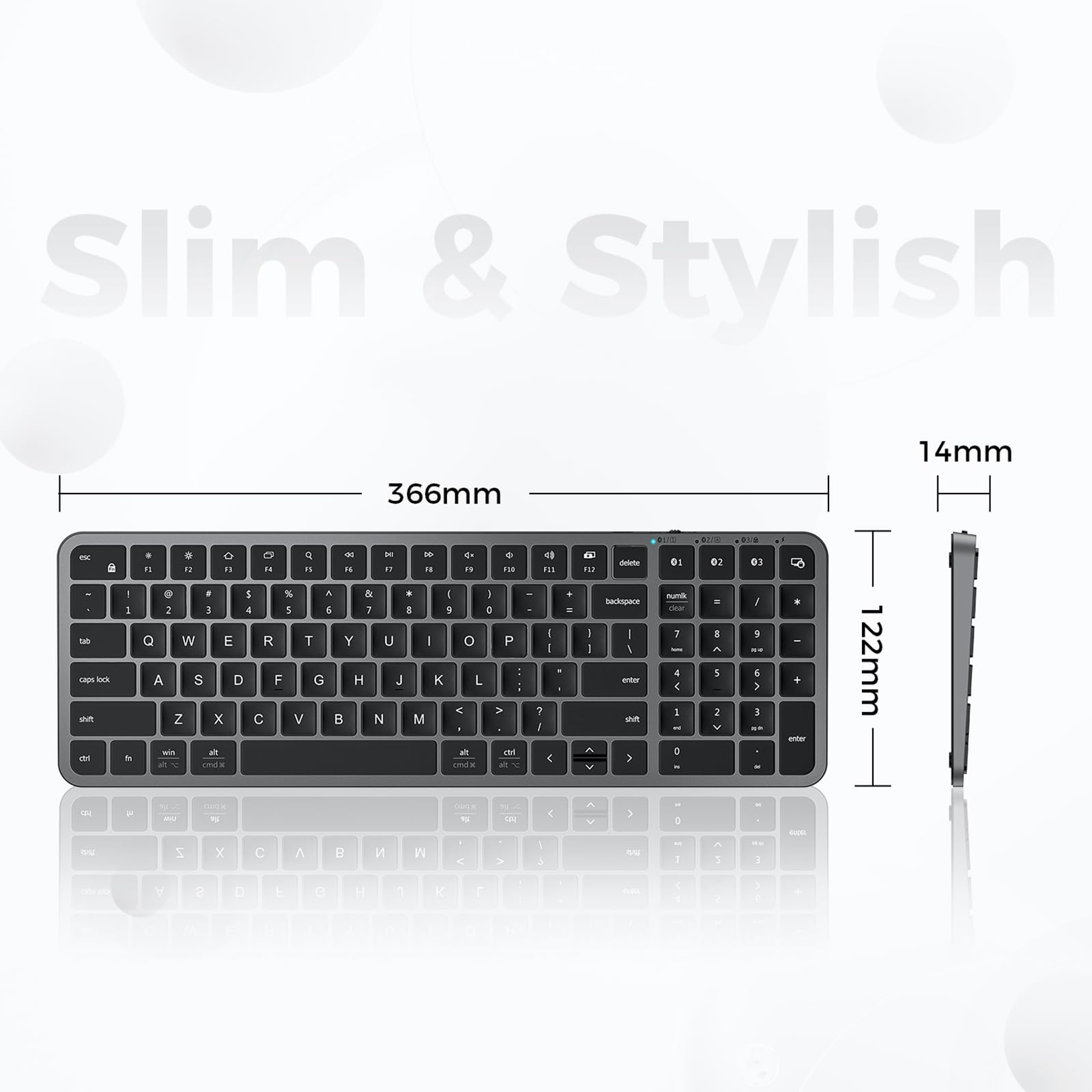 Foto 7 | Teclado Bluetooth Iclever Bk20 Con Teclado Numérico Recargable - Venta Internacional.