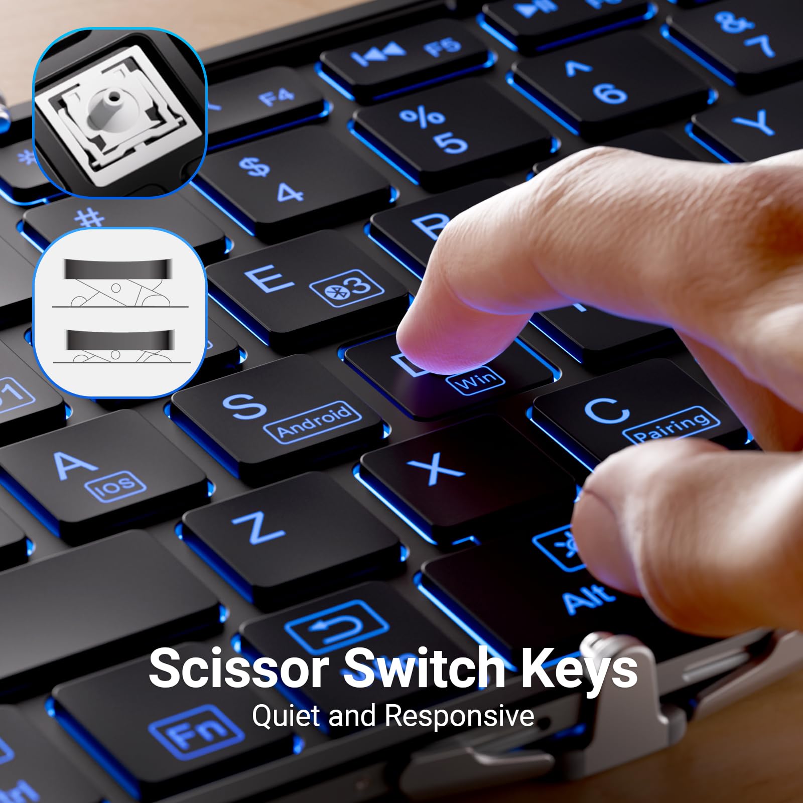 Foto 3 | Teclado Plegable Iclever Bk05 Inalámbrico Con Luz De Fondo - Venta Internacional.