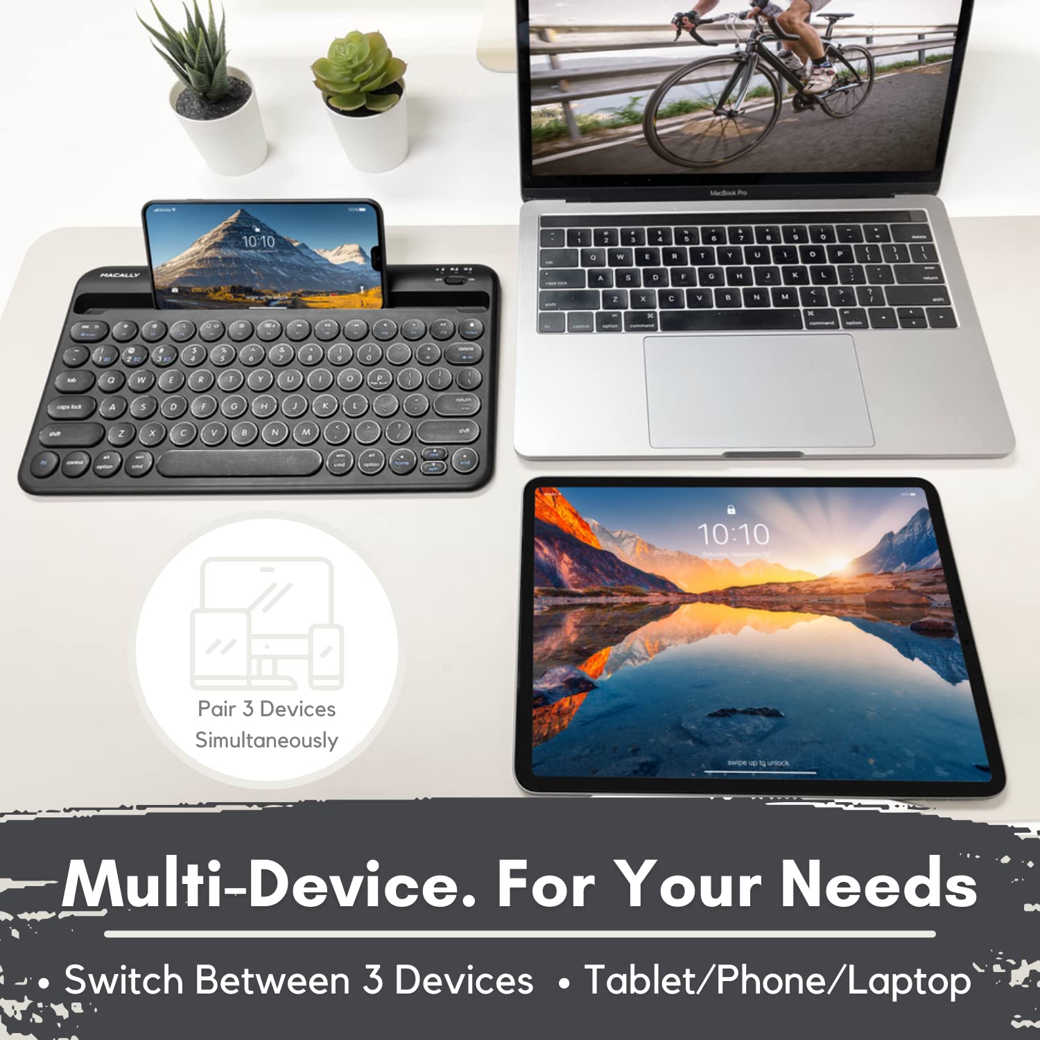 Foto 4 pulgar | Teclado Bluetooth Macally Para Iphone Ipad Tablet - Venta Internacional.