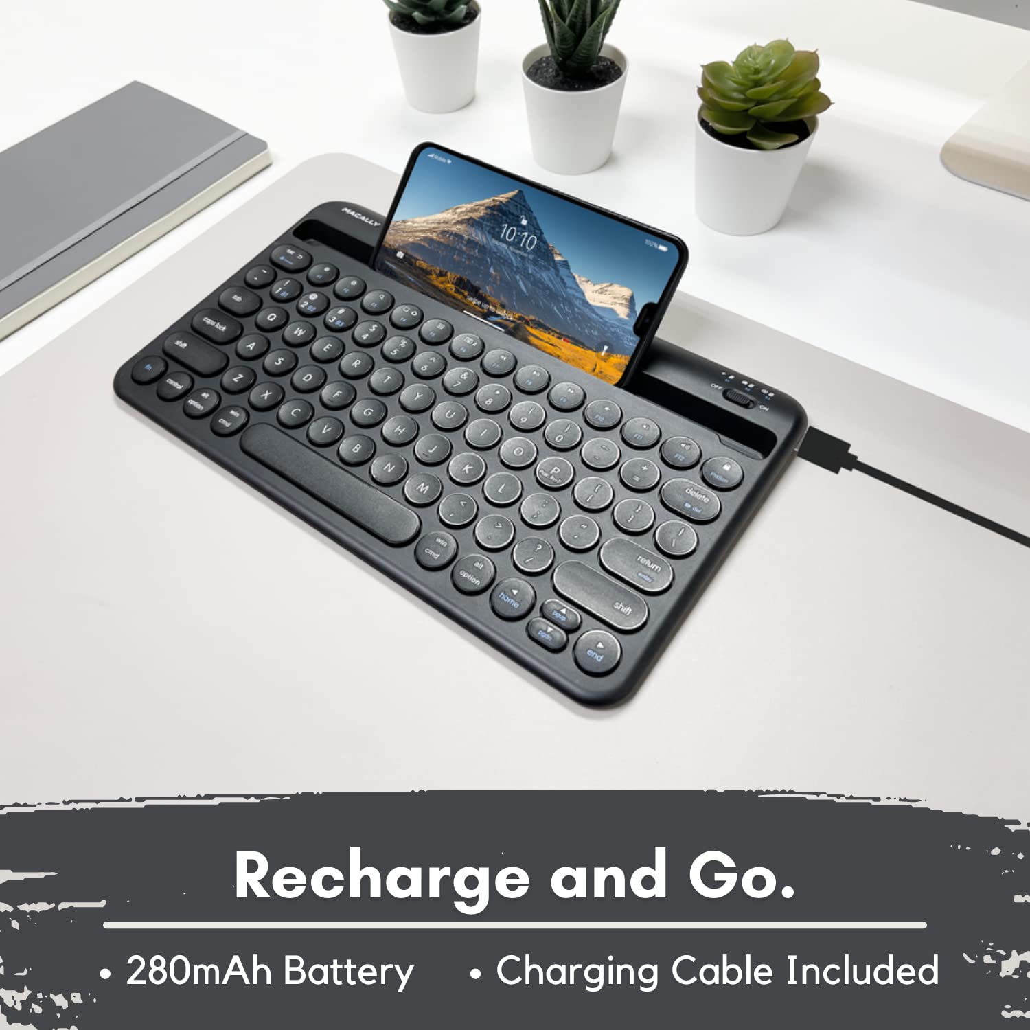 Foto 6 pulgar | Teclado Bluetooth Macally Para Iphone Ipad Tablet - Venta Internacional.