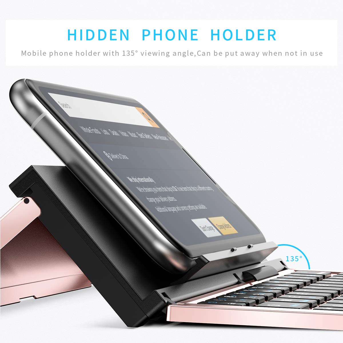 Foto 5 pulgar | Teclado Bluetooth Geyes Portátil Plegable Para Iphone 15 Pro - Venta Internacional.